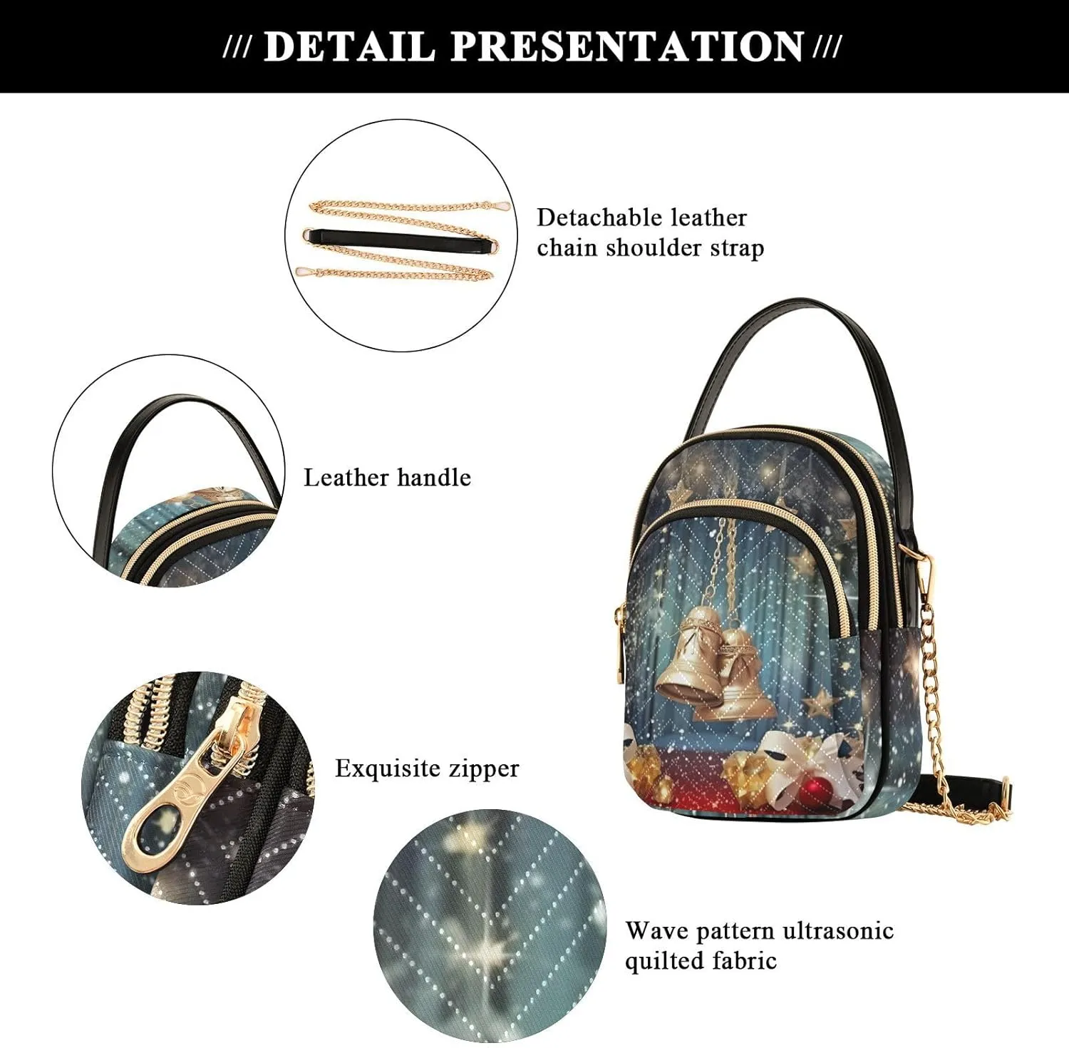 Blue and Green Tropical Leaf Ladies Shoulder Handbags, Purse with Long Shoulder Strap, Summer Crossbody Purse