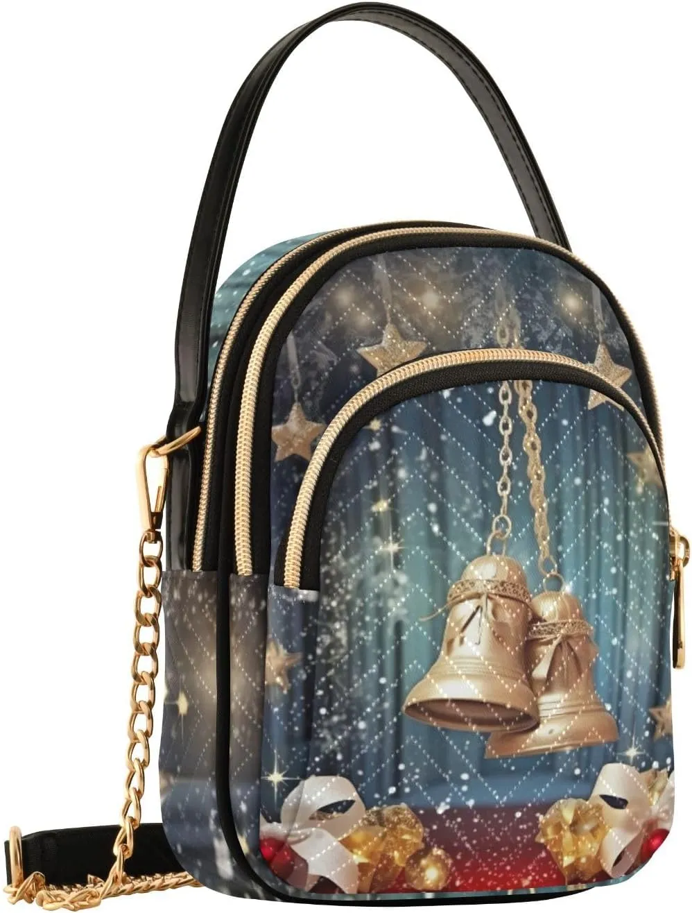Blue and Green Tropical Leaf Ladies Shoulder Handbags, Purse with Long Shoulder Strap, Summer Crossbody Purse