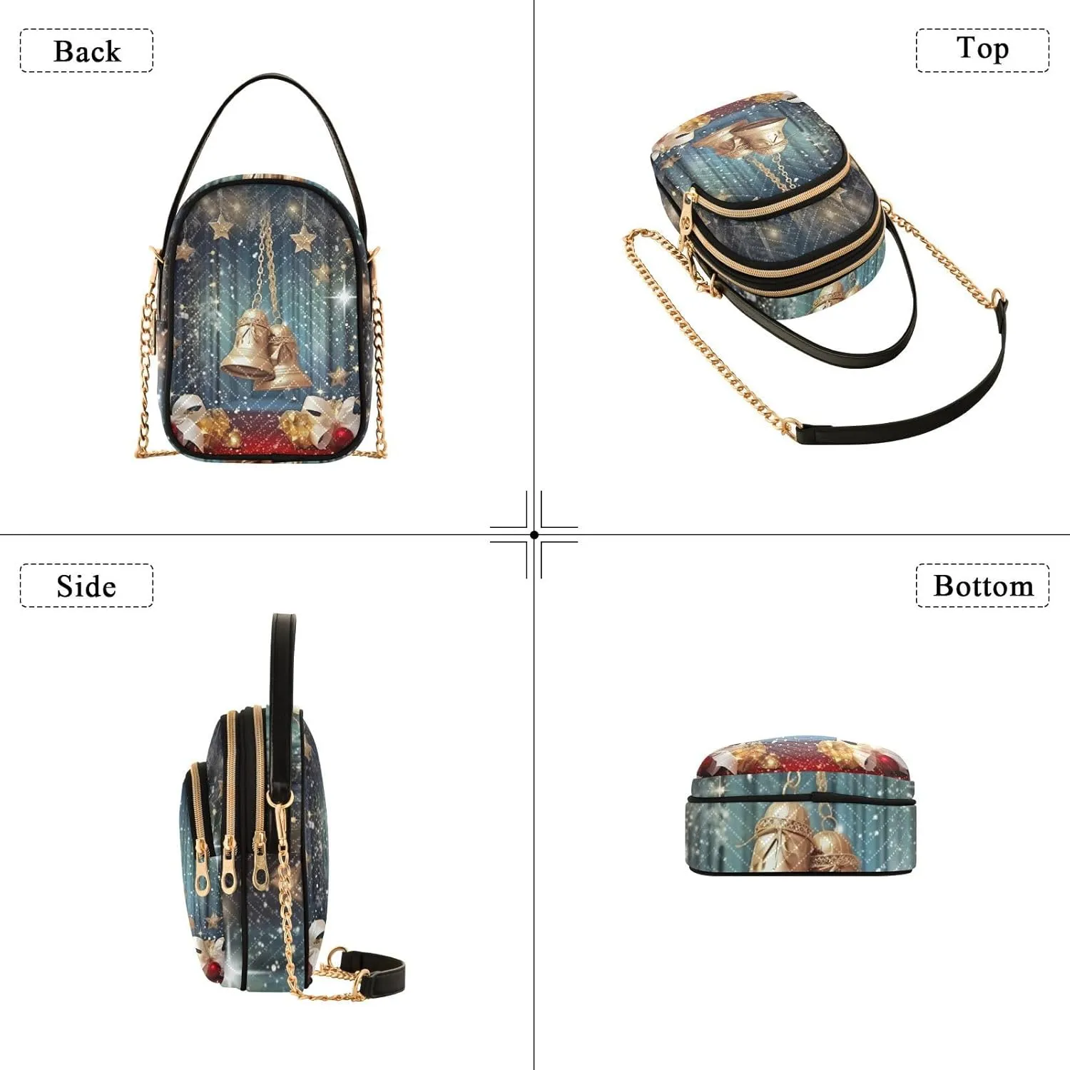 Blue and Green Tropical Leaf Ladies Shoulder Handbags, Purse with Long Shoulder Strap, Summer Crossbody Purse