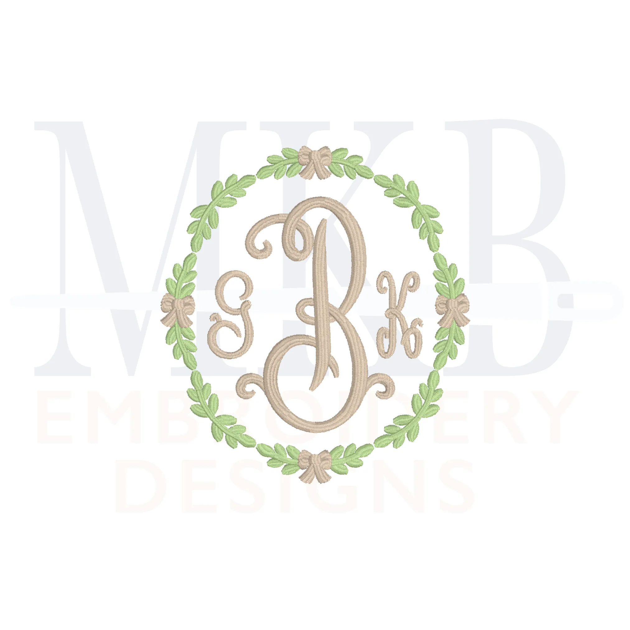 Bow Laurel Frame, Bow embroidery Design, Satin Stitch Machine Embroidery Design
