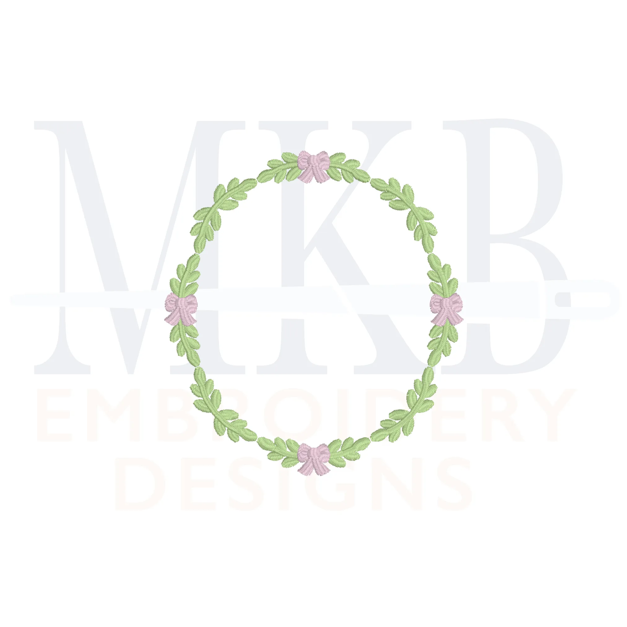 Bow Laurel Frame, Bow embroidery Design, Satin Stitch Machine Embroidery Design