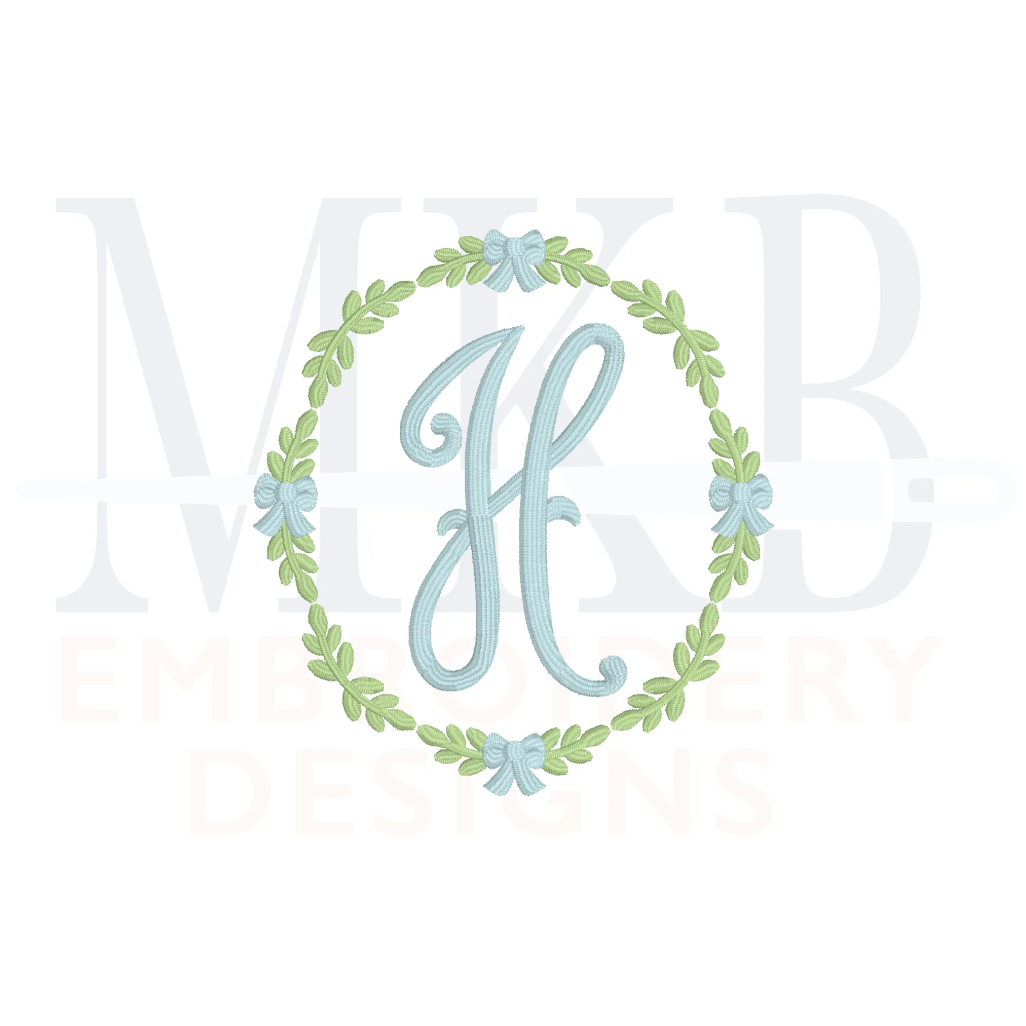 Bow Laurel Frame, Bow embroidery Design, Satin Stitch Machine Embroidery Design