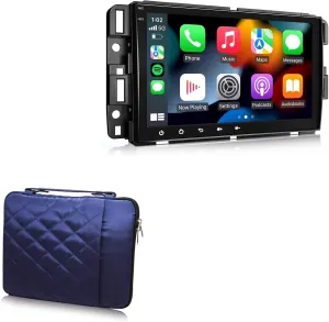 BoxWave Case Compatible with Eonon Q80PRO - Quilted Carrying Bag, Soft Synthetic Leather Cover w/Diamond Design - Navy