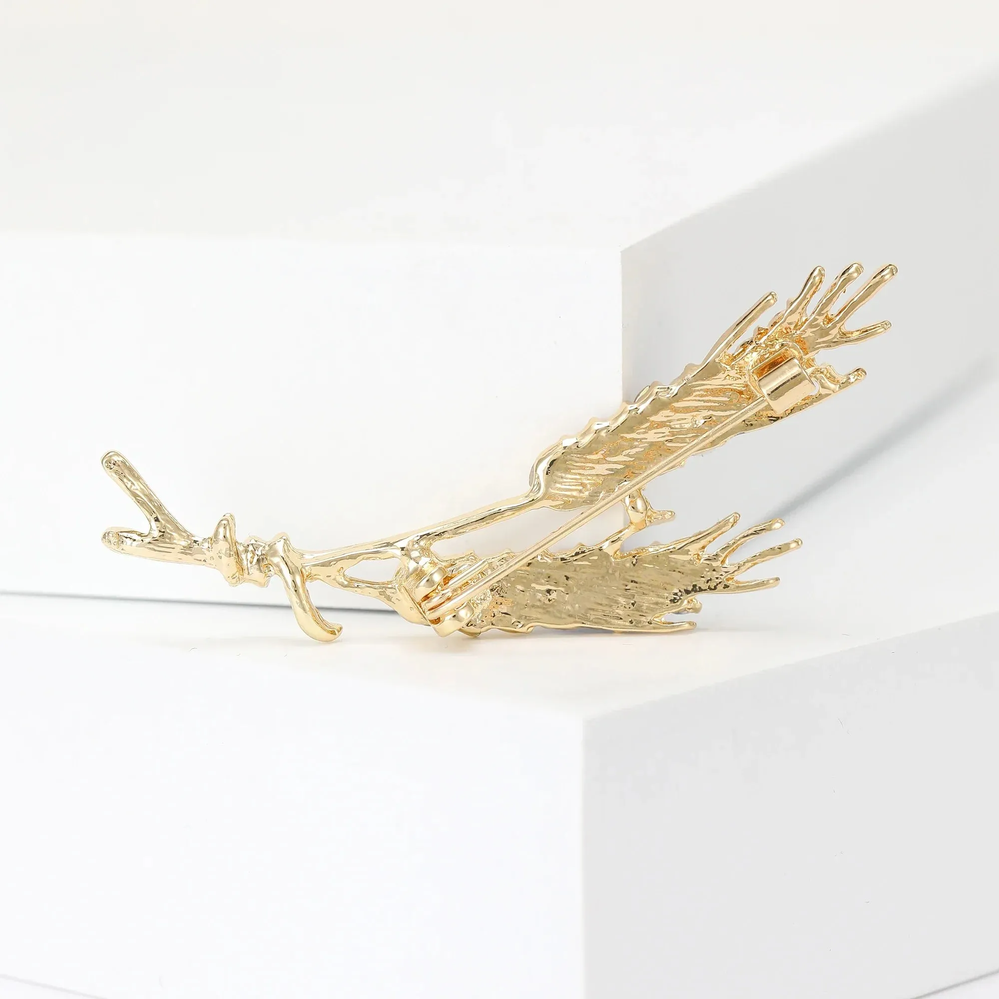 Brooch Men Women Meaningful Wheat Flag Rhinestone Badge Delicate Gift For New Year