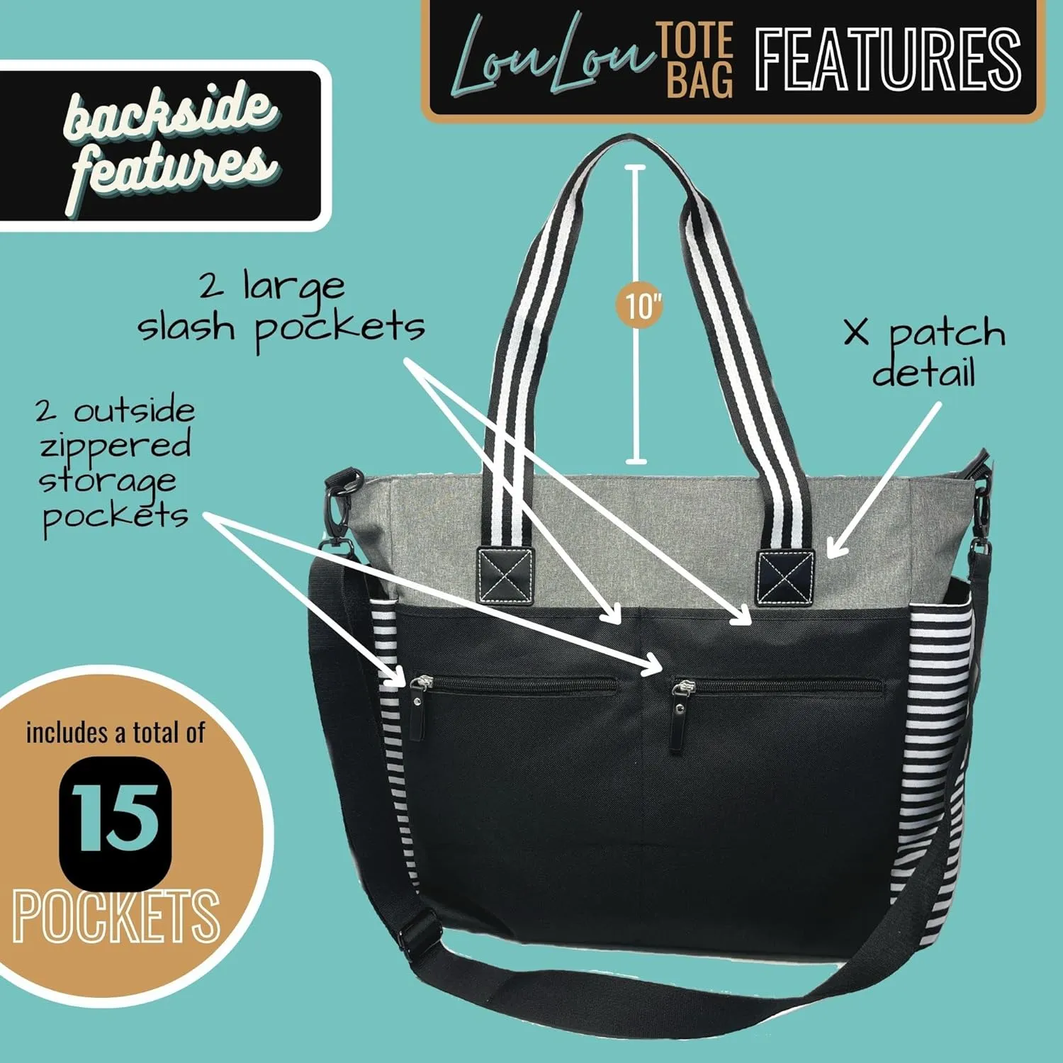 Brooke & Jess Designs Church Bags for Women - Bible Tote Bags for Women, Large Tote Bag for Womens with Zipper
