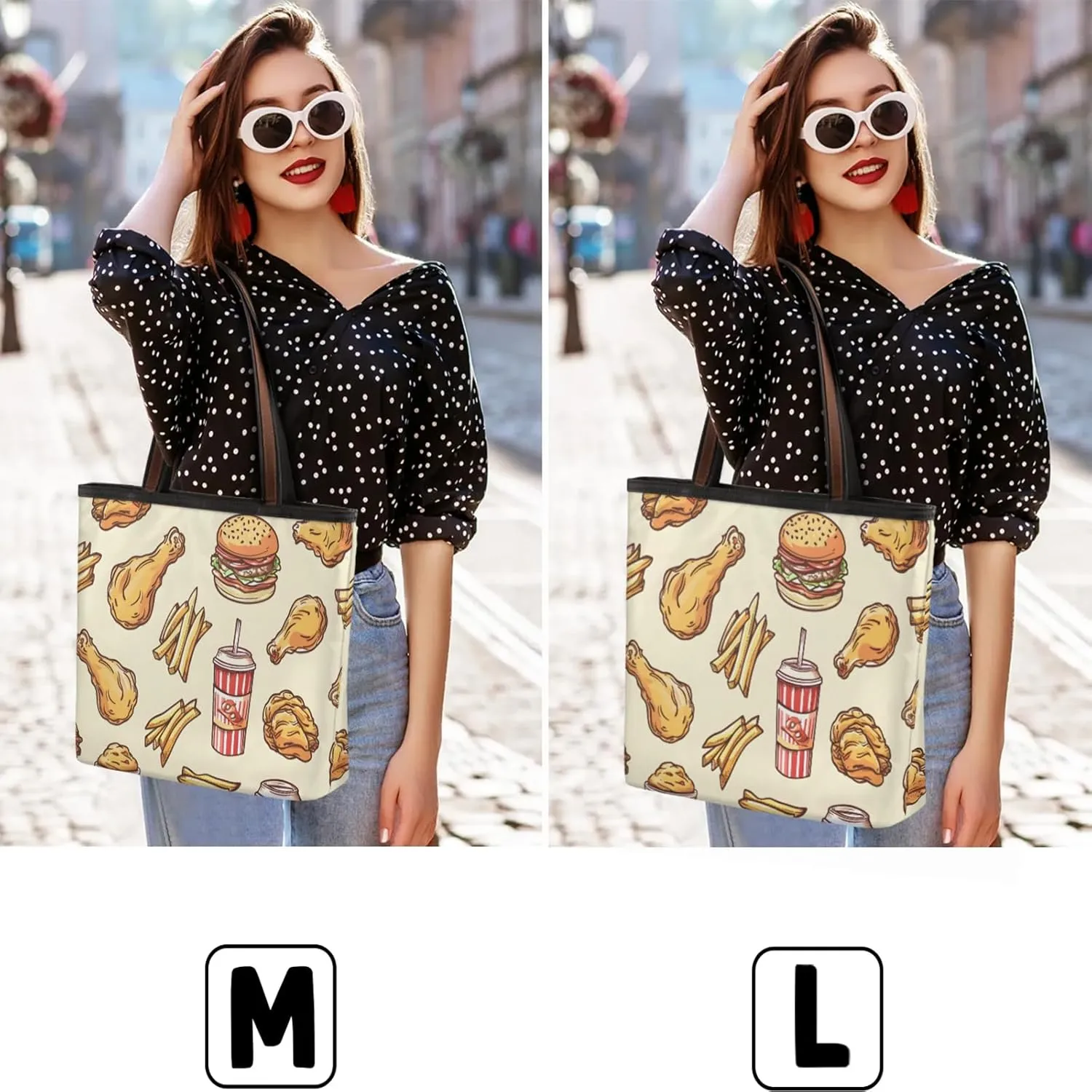Burgers Chicken Fries Tote Bag for Women Womens Handbags Tote Bag for Work Shopping Travel Beach