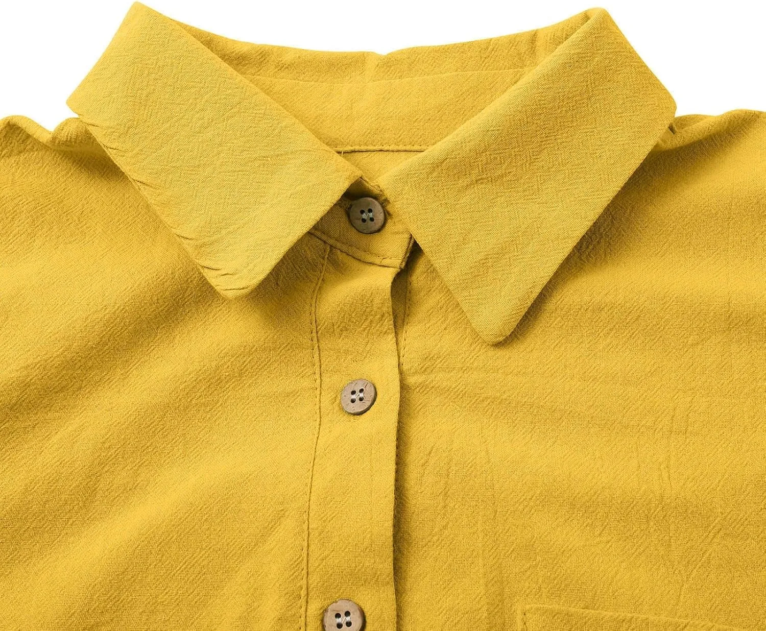 Button Down Shirts for Women Down Shirt Short Sleeve Cotton Linen Womens White Button Spring for