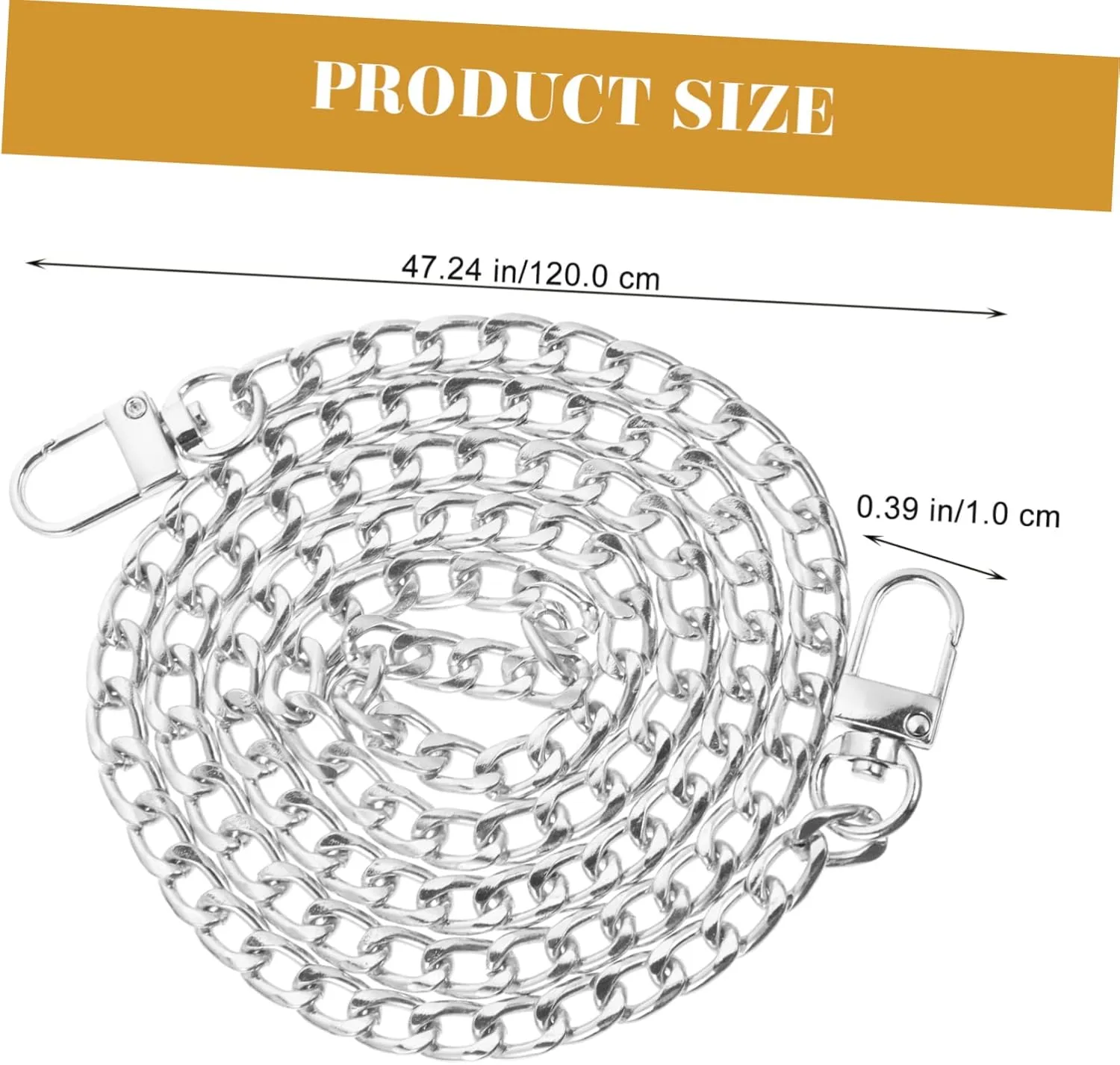 Cabilock Sets Elegant Women Shoulder Bag Chain Metal Flat Chain Ornament for Handbag Replace Strap Pcs