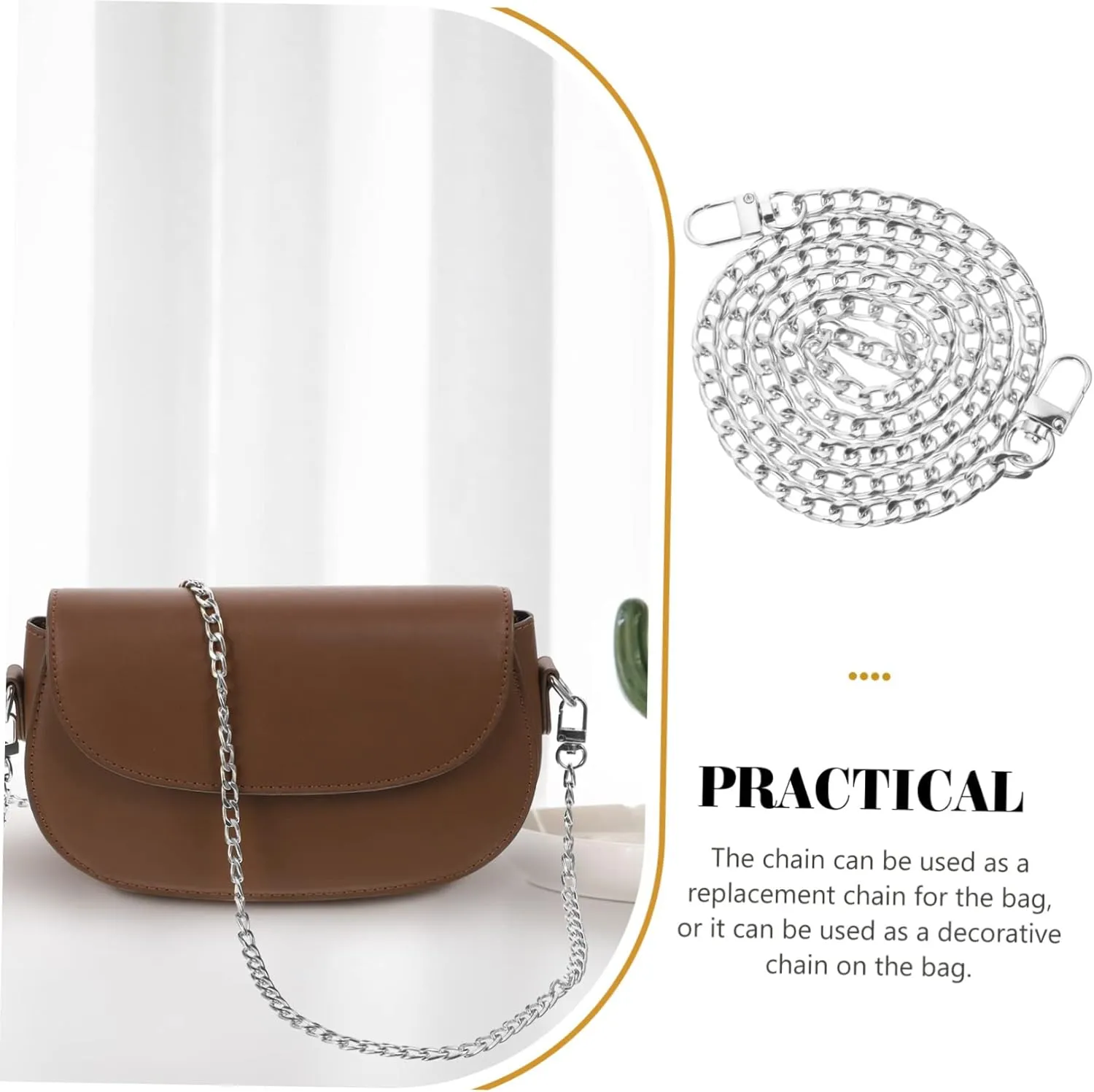 Cabilock Sets Elegant Women Shoulder Bag Chain Metal Flat Chain Ornament for Handbag Replace Strap Pcs