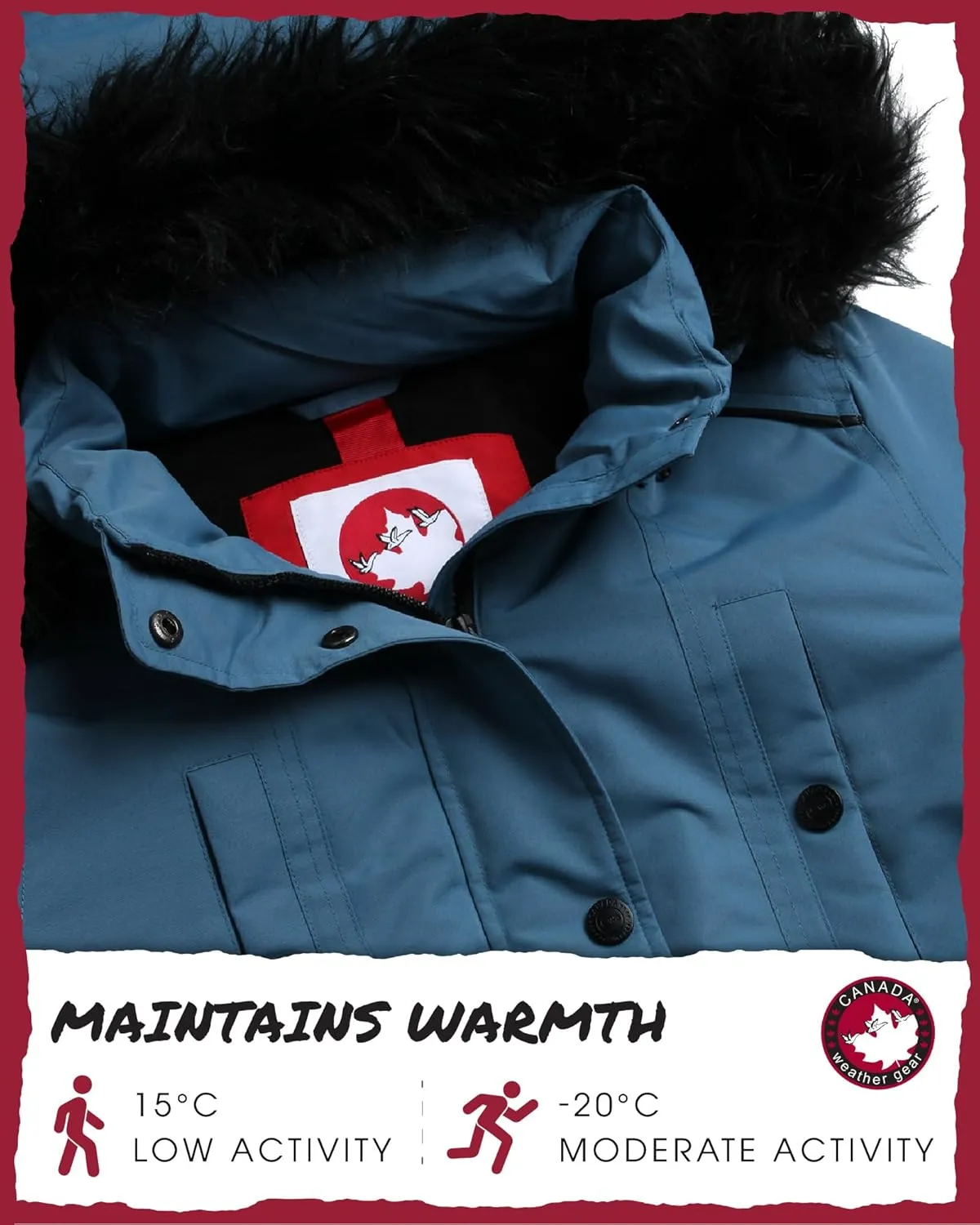 CANADA WEATHER GEAR Women's Winter Coat - Stadium Parka Jacket, Fur Trim Hood (S-XL)