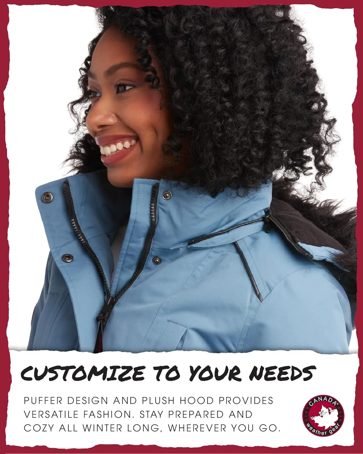 CANADA WEATHER GEAR Women's Winter Coat - Stadium Parka Jacket, Fur Trim Hood (S-XL)
