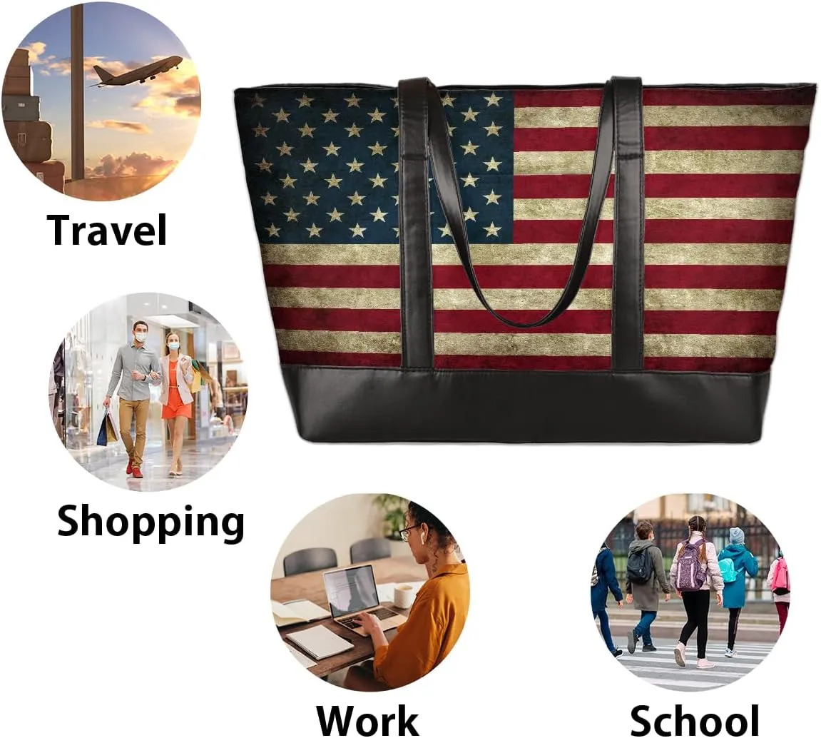 Canvas Laptop Tote Bag for Women Abstract Basketball Sports 15.6 Inch Large Capacity Computer Bag