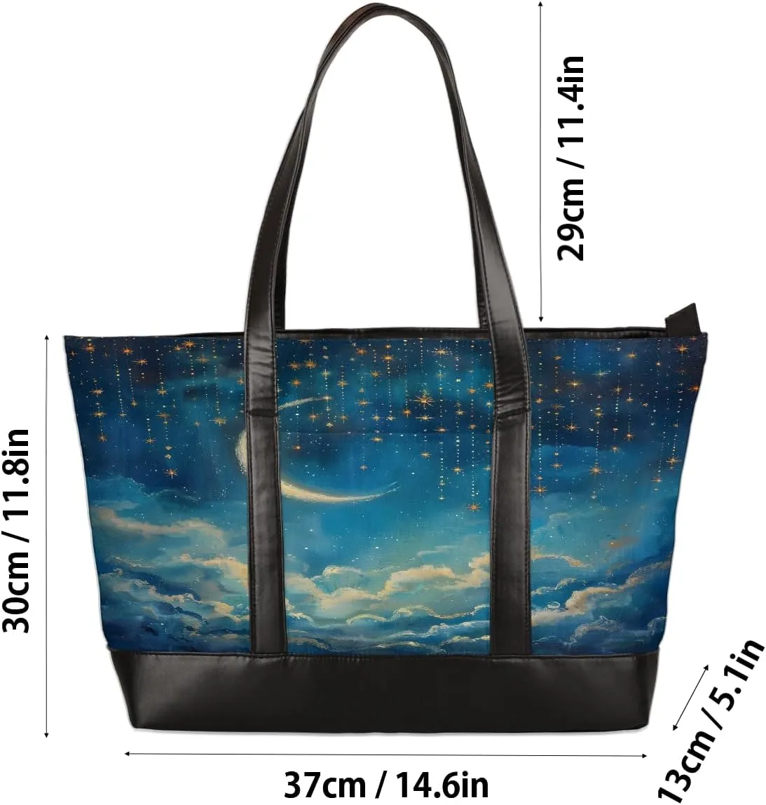 Canvas Laptop Tote Bag for Women Education Book Bookshelf Retro 15.6 Inch Large Capacity Computer Bag