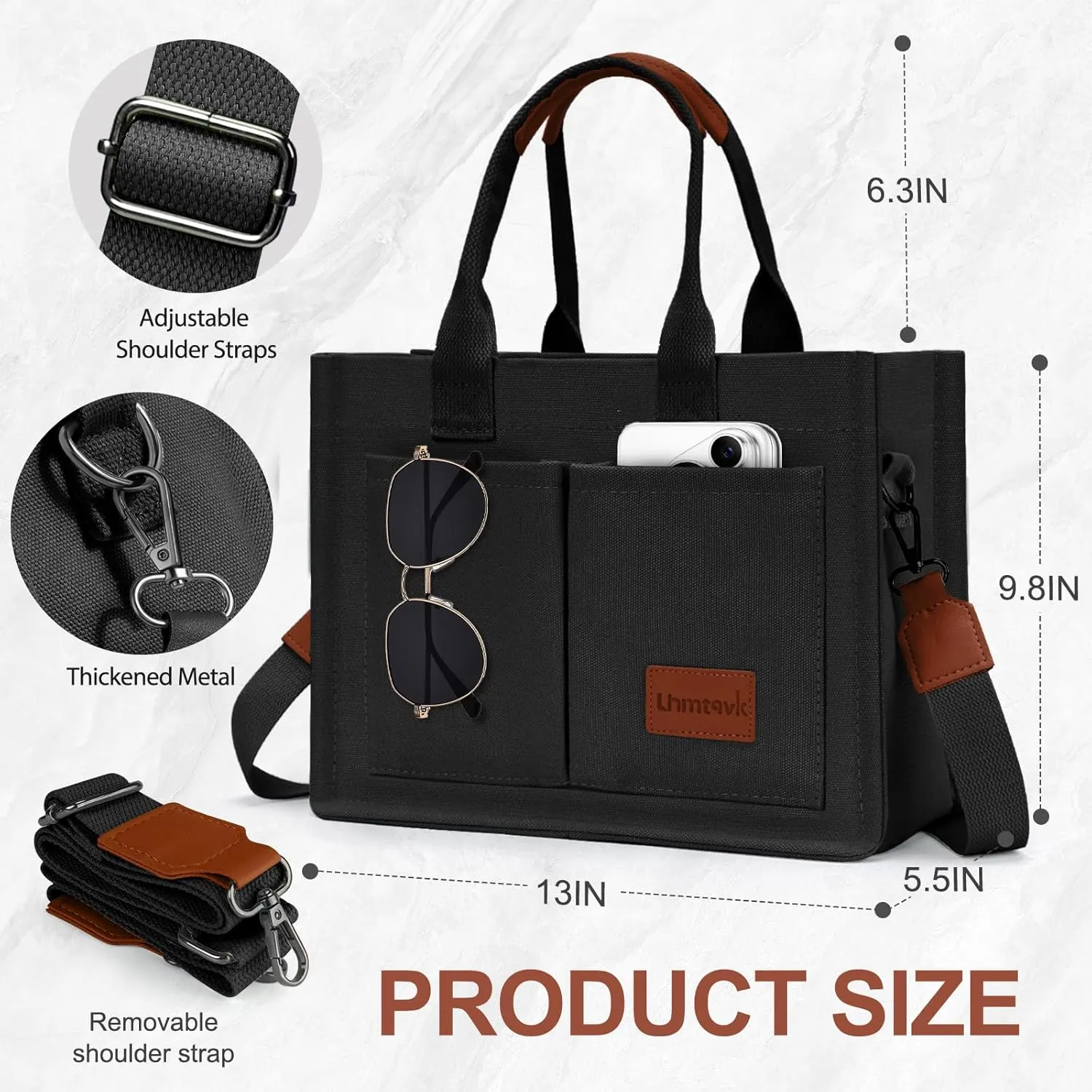 Canvas Tote Bag for Women, Large Work Purses Bible Tote
