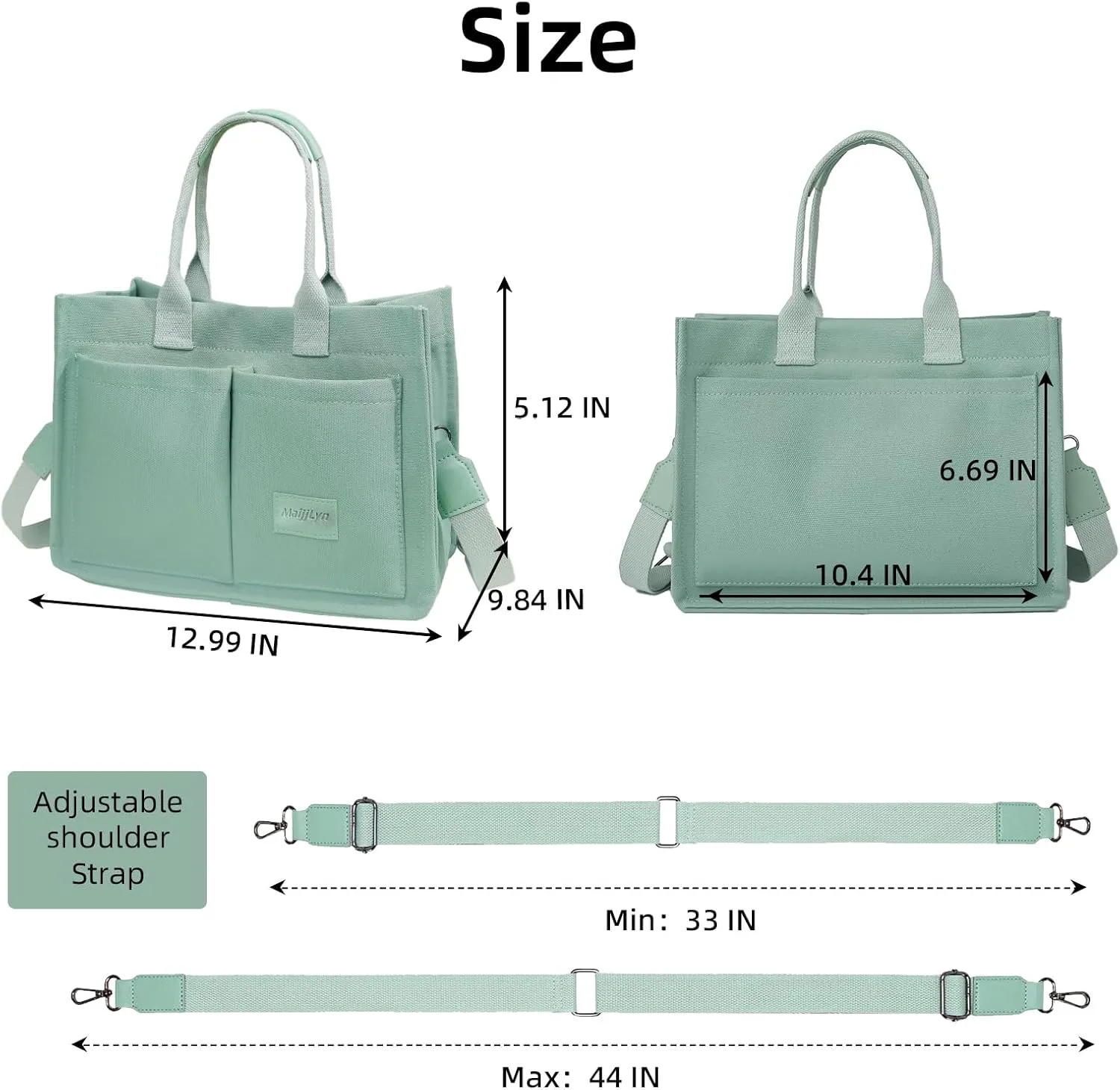Canvas Tote Bag for Women Multi Pockets Crossbody Womens Tote Bags Trendy Satchel Handbag Everything Everyday Bag