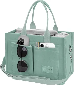 Canvas Tote Bag for Women Multi Pockets Crossbody Womens Tote Bags Trendy Satchel Handbag Everything Everyday Bag