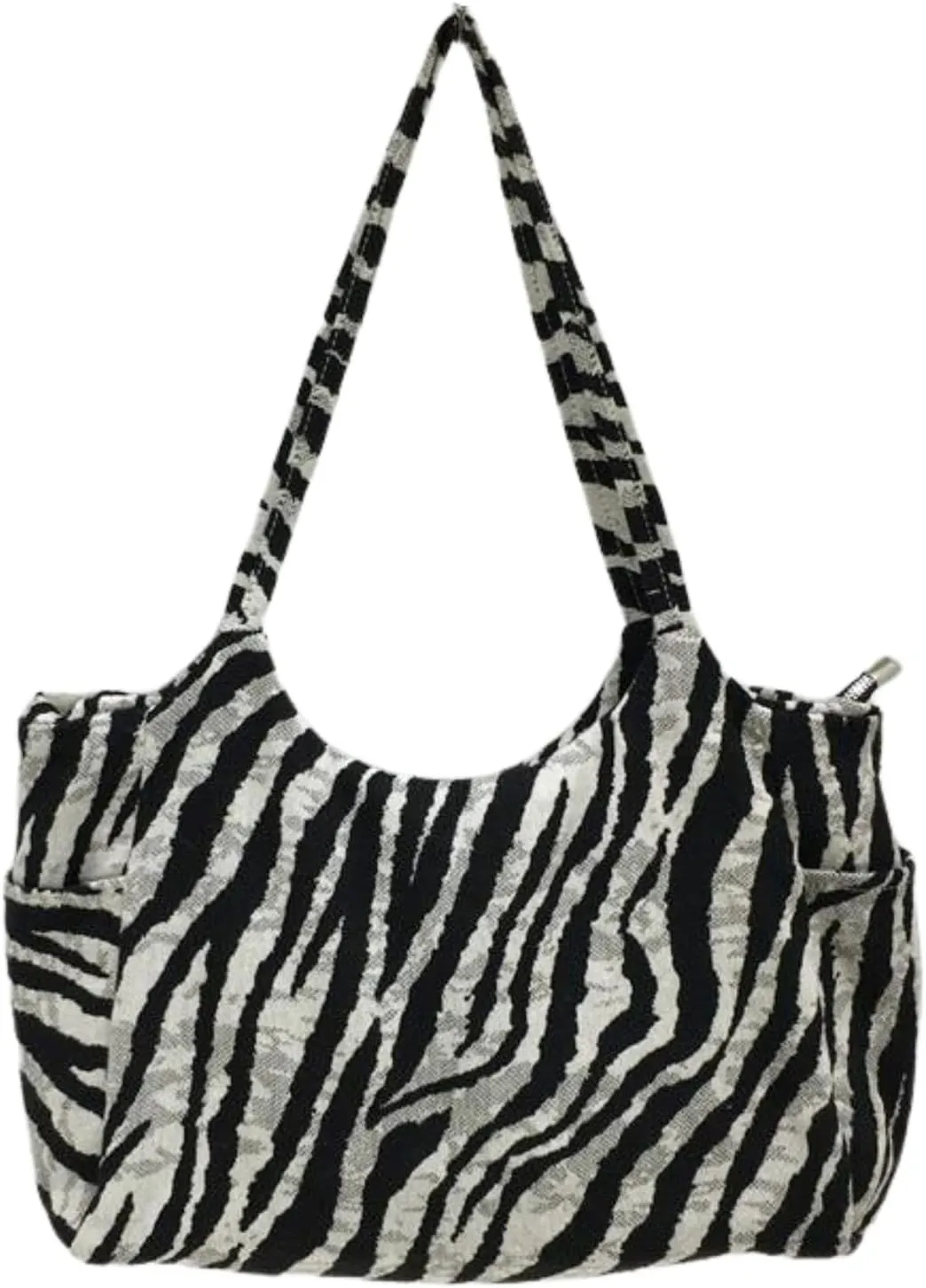 Canvas Tote Bag for Women - Retro Shoulder Sack Canvas Y2k Purse Trendy Oversized Leopard Zebra Print Boho Beach Bag