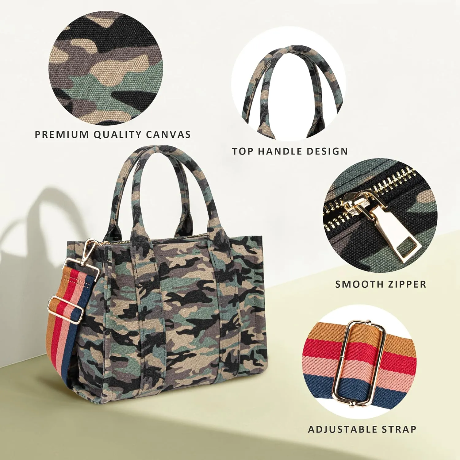 Canvas Tote Bag for Women Top Handle Handbag Crossbody Tote Bag for Women