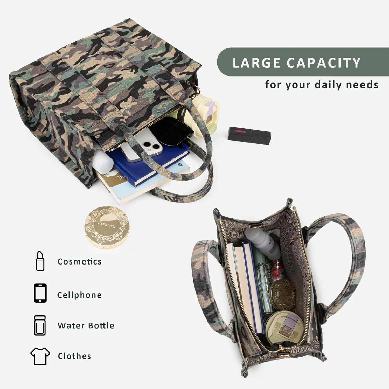 Canvas Tote Bag for Women Top Handle Handbag Crossbody Tote Bag for Women
