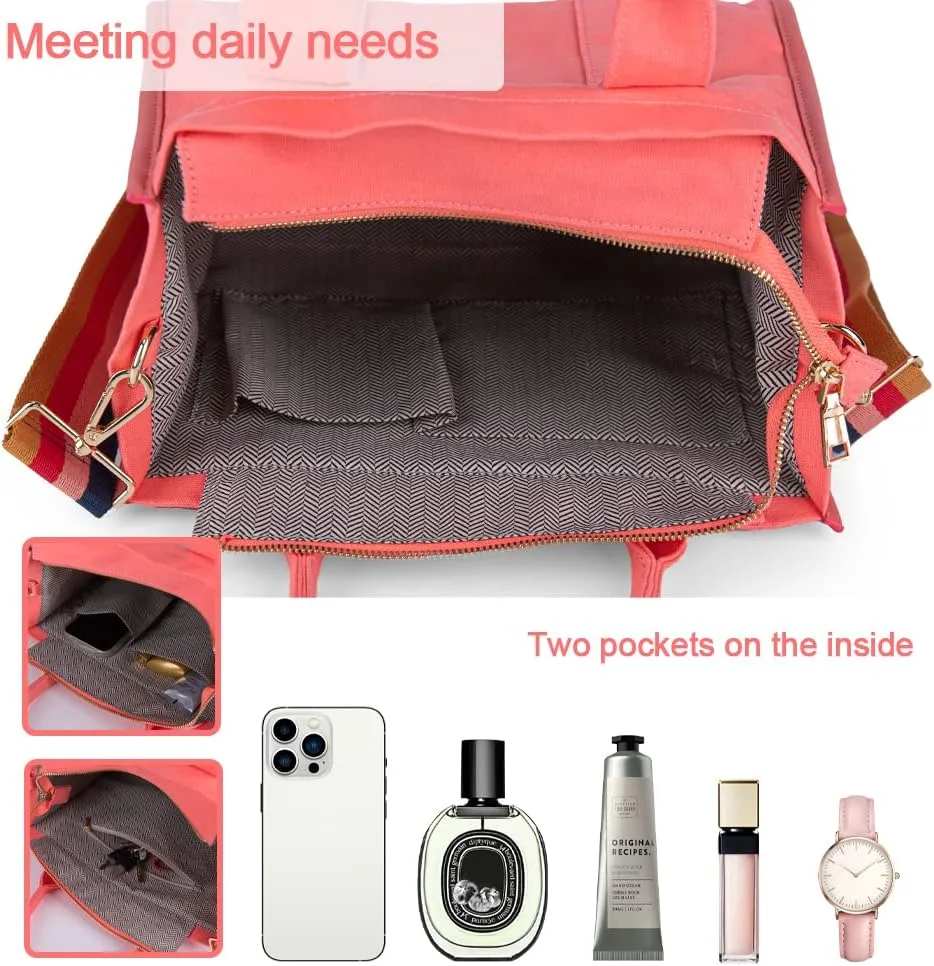 Canvas Tote Bag for Women Top Handle Handbag Crossbody Tote Bag for Women