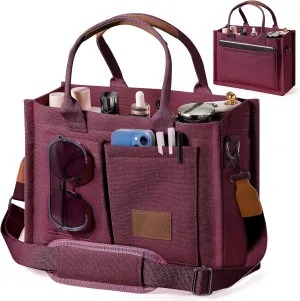 Canvas Tote Bag With Pockets Crossbody Tote Bag for Women Shoulder Bag Handbag for Work Everything Nurse(Red)