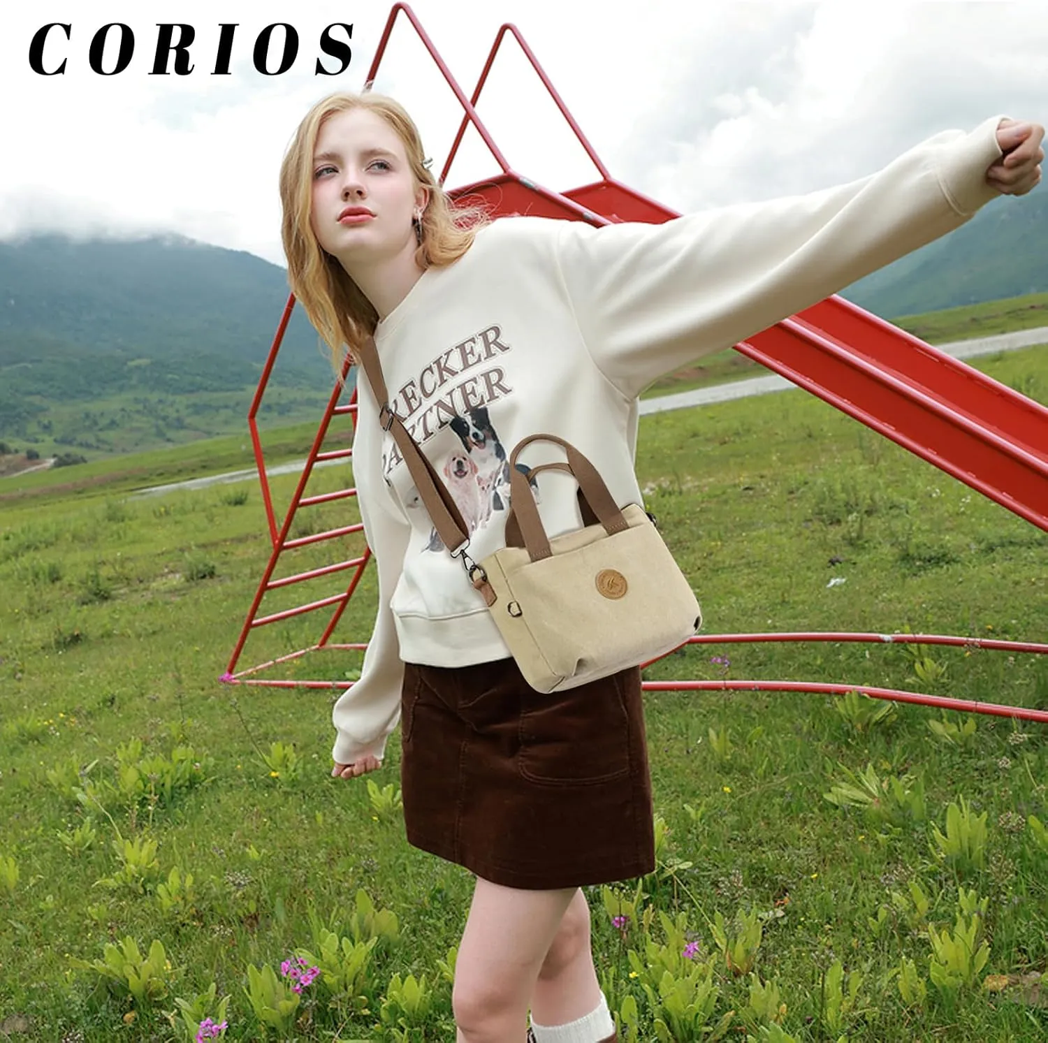 Canvas Tote Handbag for Women - Casual Shoulder Bag with Multiple Pockets