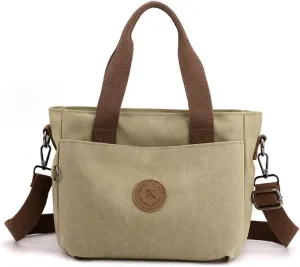 Canvas Tote Handbag for Women - Casual Shoulder Bag with Multiple Pockets