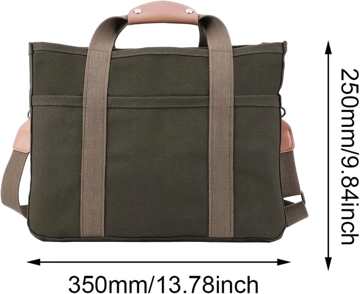 Canvas Tote With Multi Pockets for Women - Handbag, Mommy Bag, Casual Shoulder Crossbody With Compartments