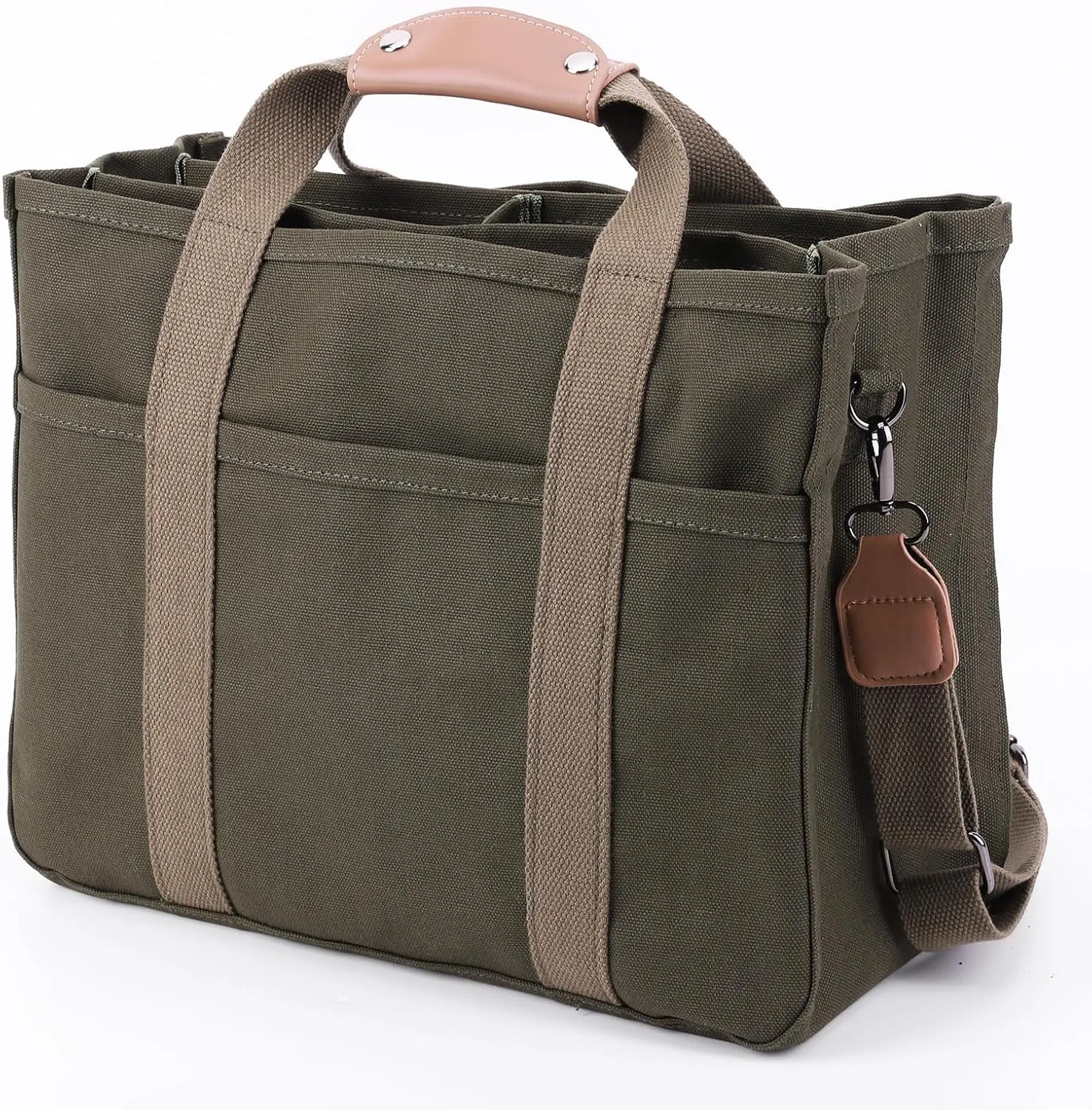 Canvas Tote With Multi Pockets for Women - Handbag, Mommy Bag, Casual Shoulder Crossbody With Compartments
