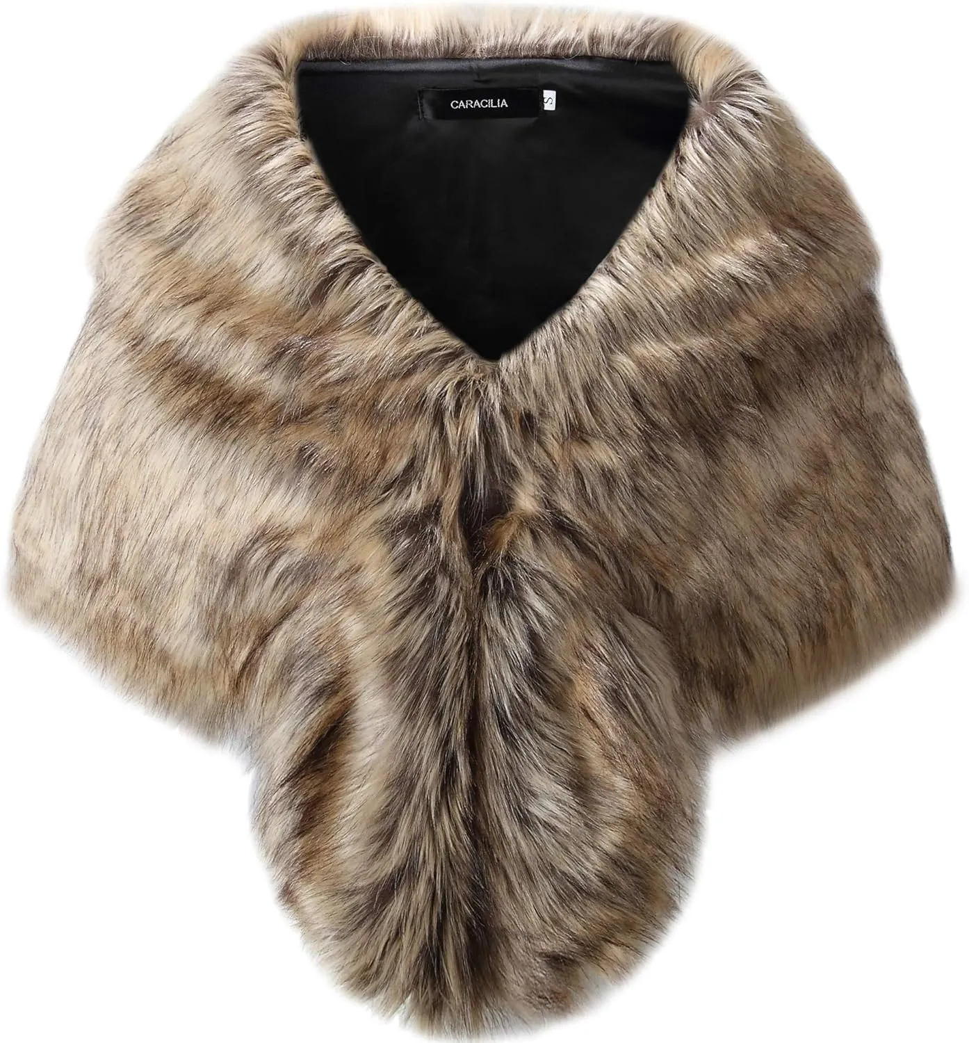 Caracilia Faux Fur Shawl Wrap Stole Shrug Winter Bridal Wedding Cover Up