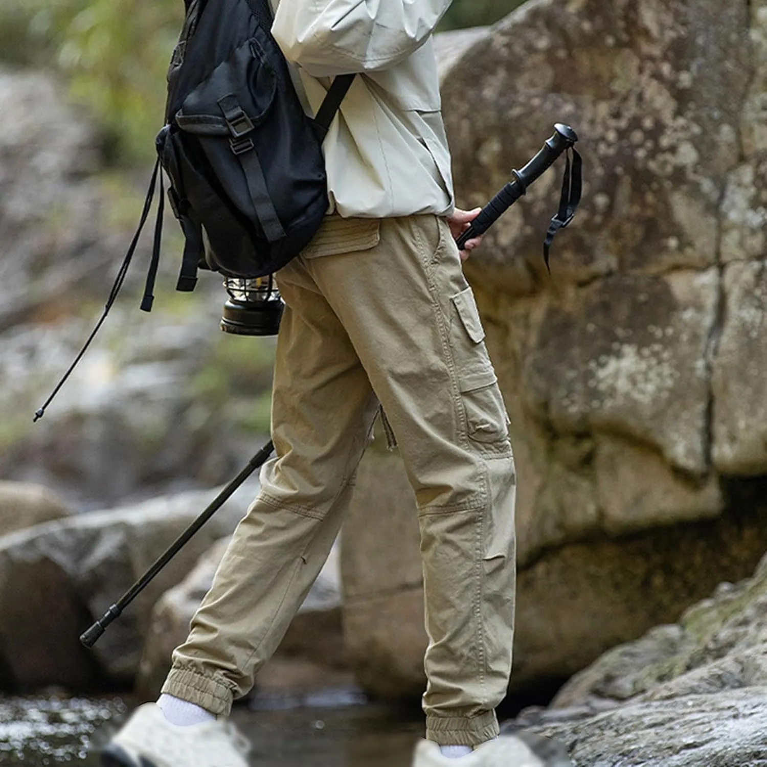 Cargo Jeans for Men Slim Fit Straight Leg Tactical Pants Rugged Flex Relaxed Fit Canvas Cargo Work Pant Ripstop Pant