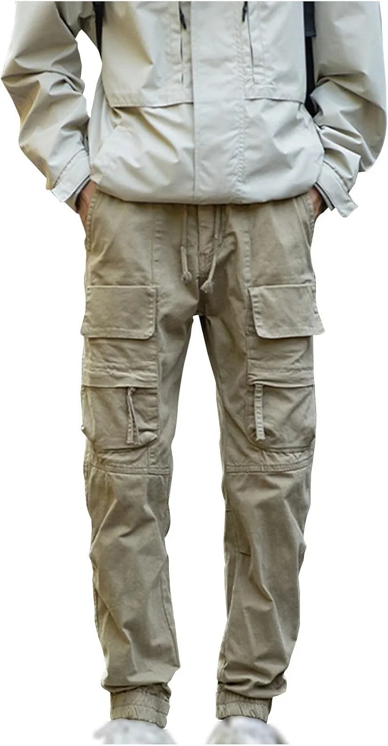 Cargo Jeans for Men Slim Fit Straight Leg Tactical Pants Rugged Flex Relaxed Fit Canvas Cargo Work Pant Ripstop Pant