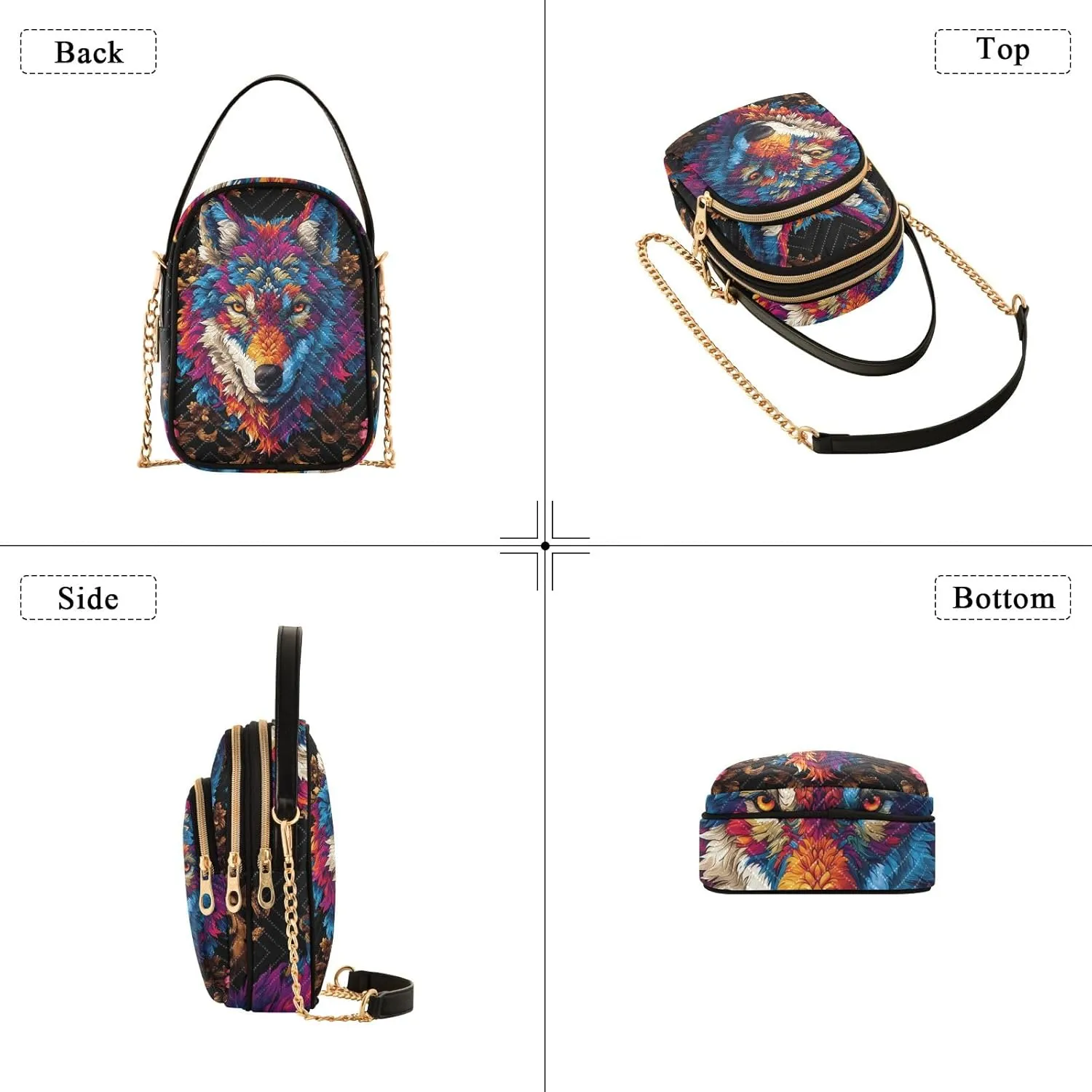 Cartoon Quilted Crossbody Bag Small Shoulder Purse Women's Handbags Phone Purse with Chain