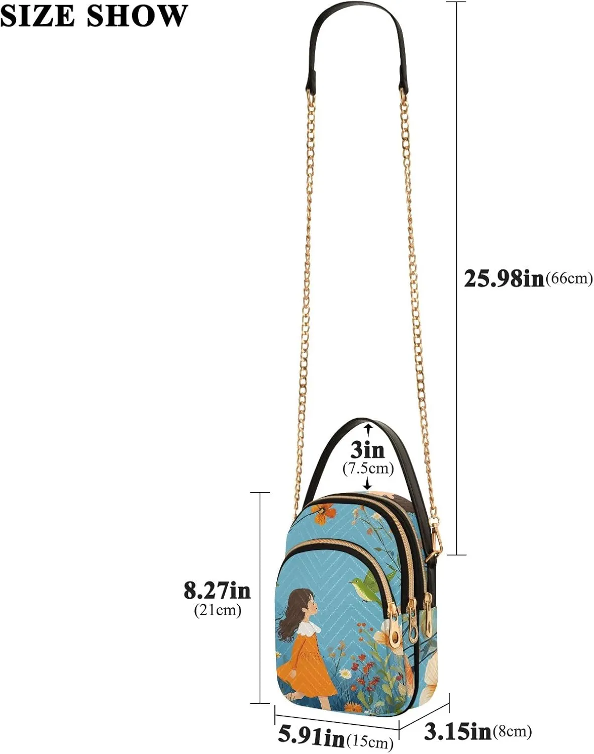 Cartoon Quilted Crossbody Bag Small Shoulder Purse Women's Handbags Phone Purse with Chain