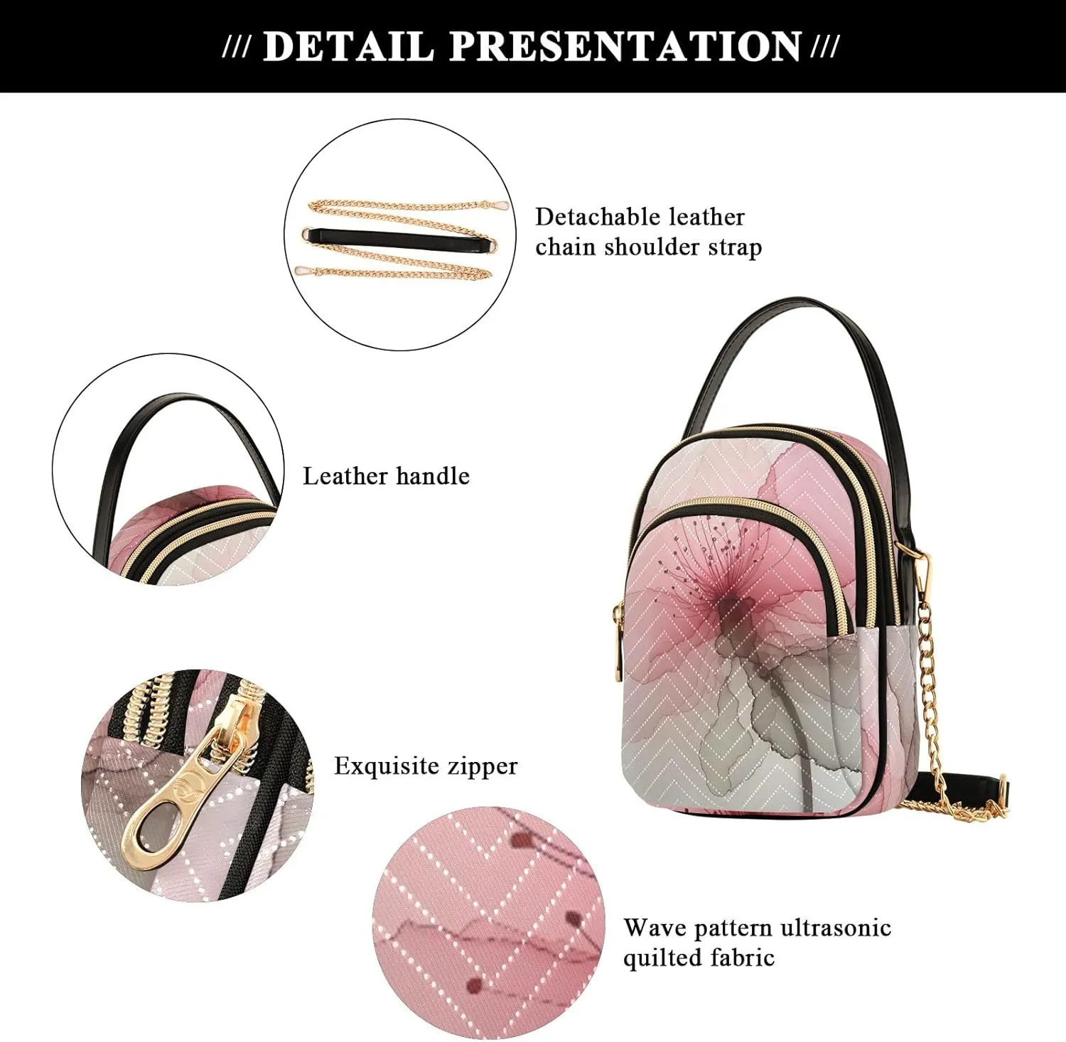 Cartoon Quilted Crossbody Bag Small Shoulder Purse Women's Handbags Phone Purse with Chain