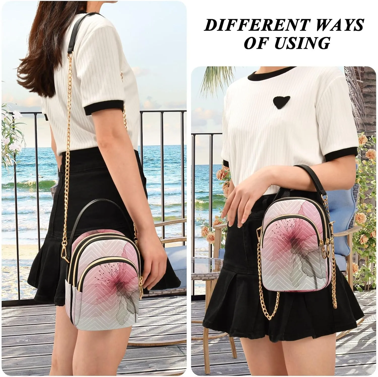 Cartoon Quilted Crossbody Bag Small Shoulder Purse Women's Handbags Phone Purse with Chain