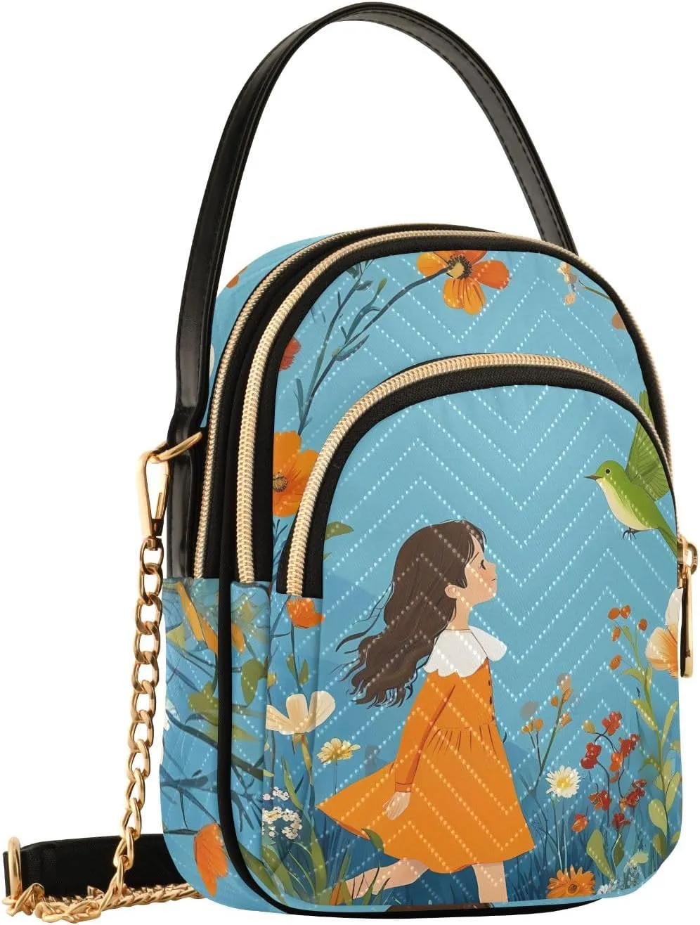 Cartoon Quilted Crossbody Bag Small Shoulder Purse Women's Handbags Phone Purse with Chain