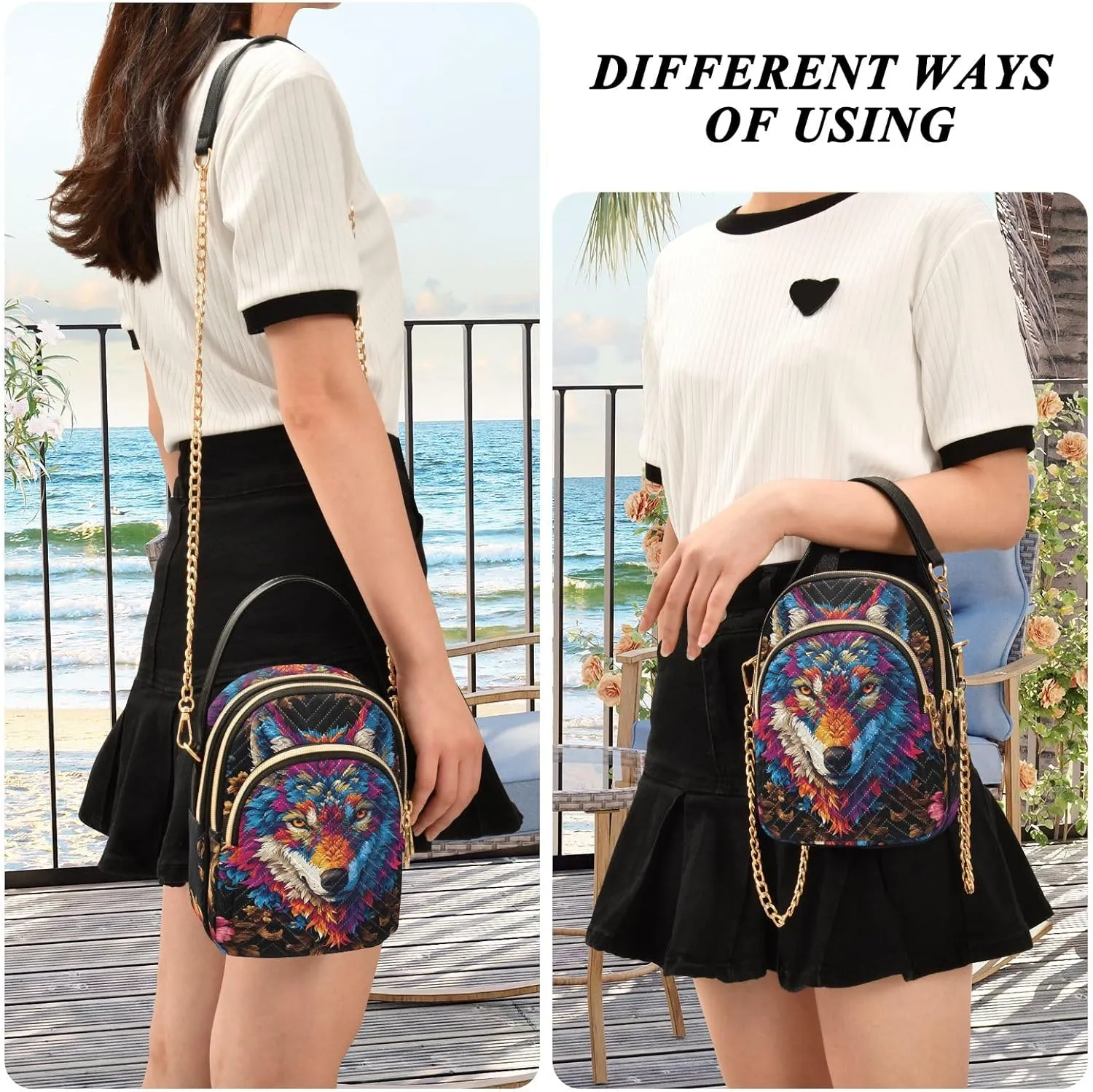 Cartoon Quilted Crossbody Bag Small Shoulder Purse Women's Handbags Phone Purse with Chain