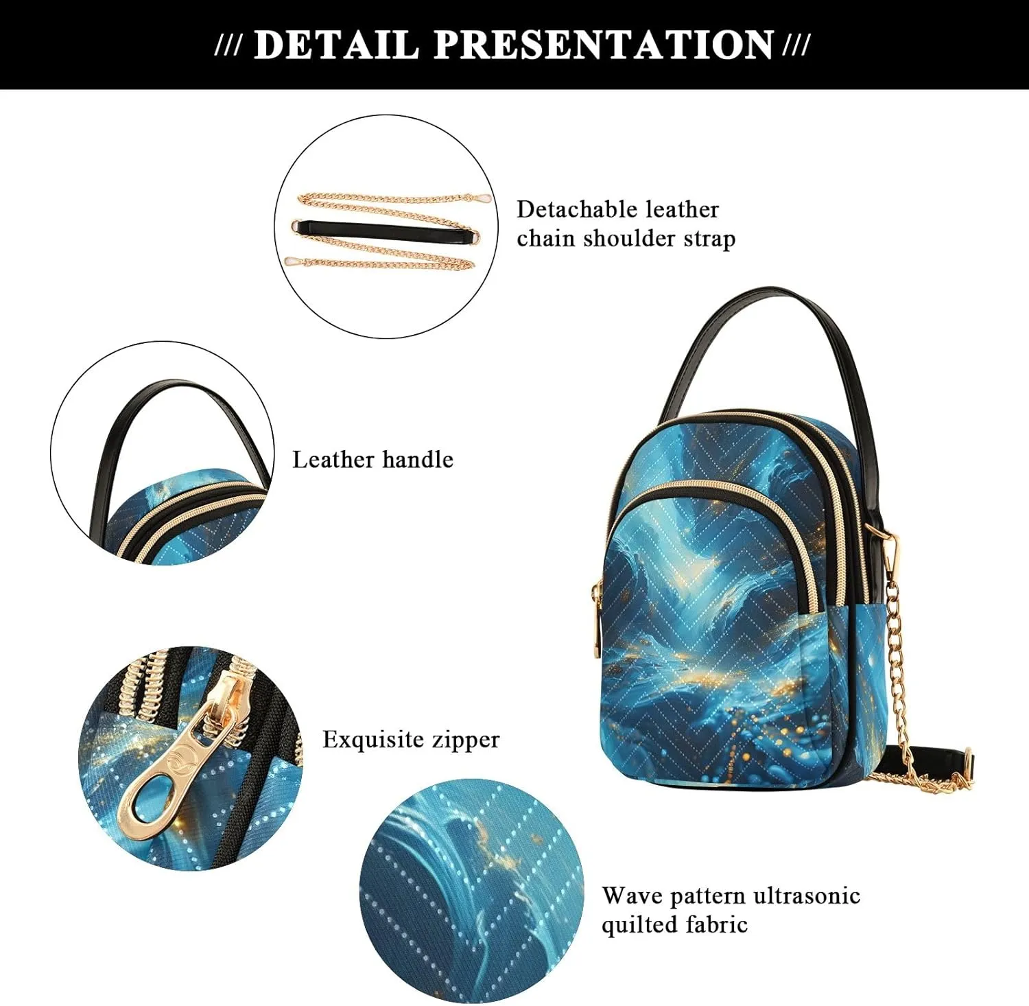Cartoon Small Handbag Crossbody Bag for Women Quilted Bags Shoulder Purse Phone Wallet Chain Bag