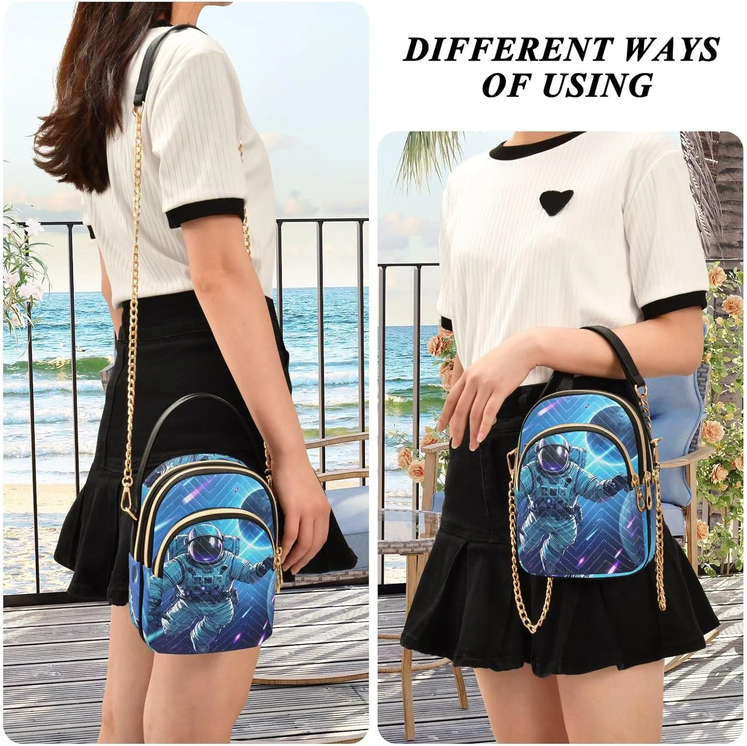Cartoon Small Handbag Crossbody Bag for Women Quilted Bags Shoulder Purse Phone Wallet Chain Bag