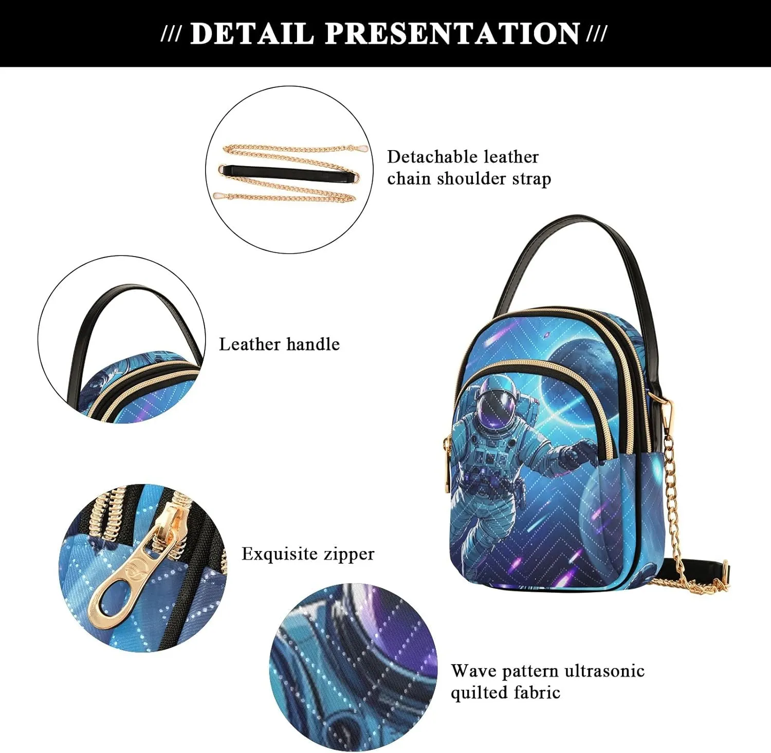 Cartoon Small Handbag Crossbody Bag for Women Quilted Bags Shoulder Purse Phone Wallet Chain Bag