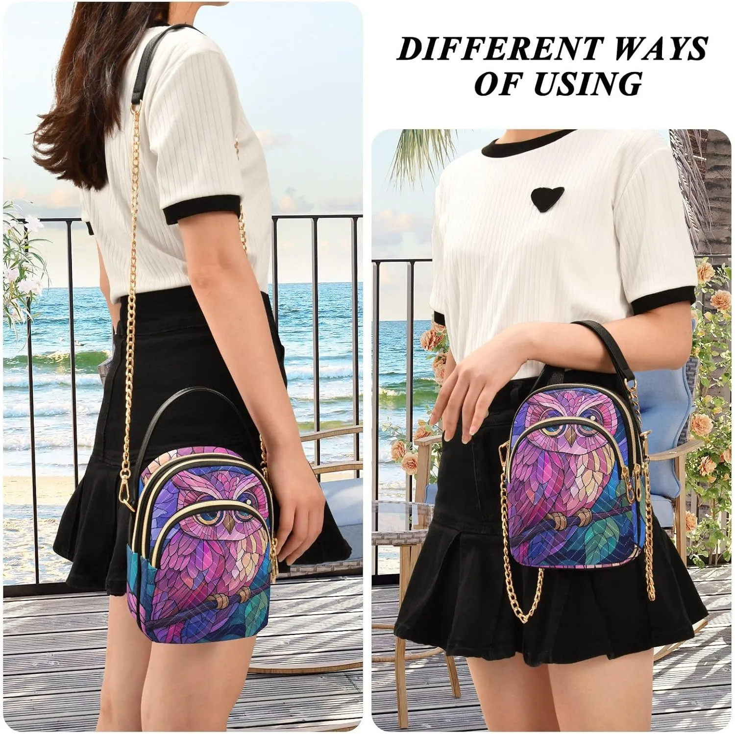 Cartoon Women's Crossbody Bags Quilted Purse with Chain Phone Purse Handbag