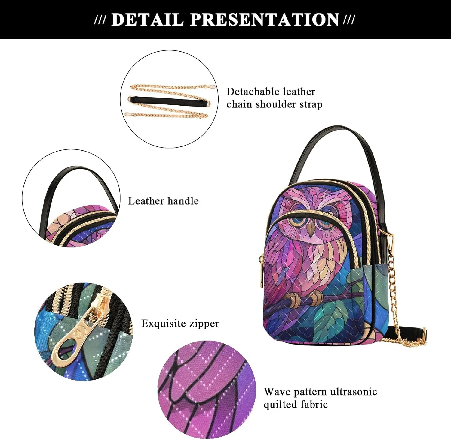 Cartoon Women's Crossbody Bags Quilted Purse with Chain Phone Purse Handbag