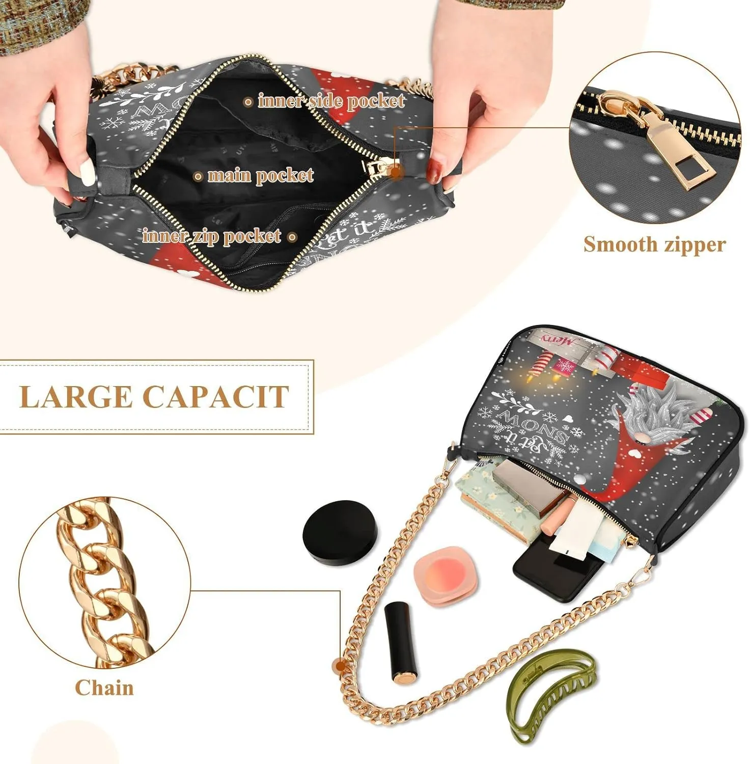 Chain Shoulder Bag Tote Handbag Purse for Women