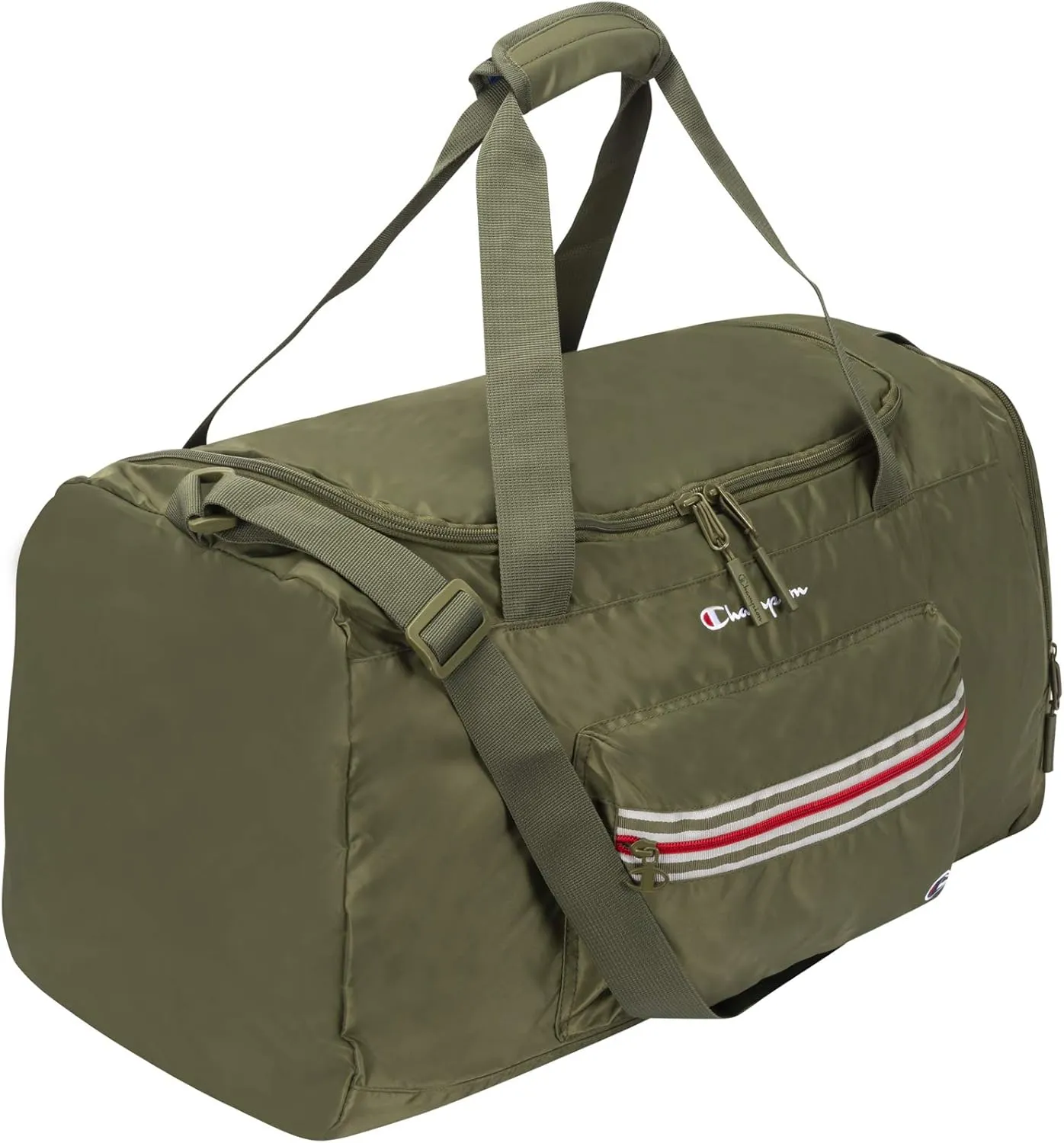 Champion Unisex Adult Qualifier Duffel Bags, Cargo Olive/Scarlet, One Size US