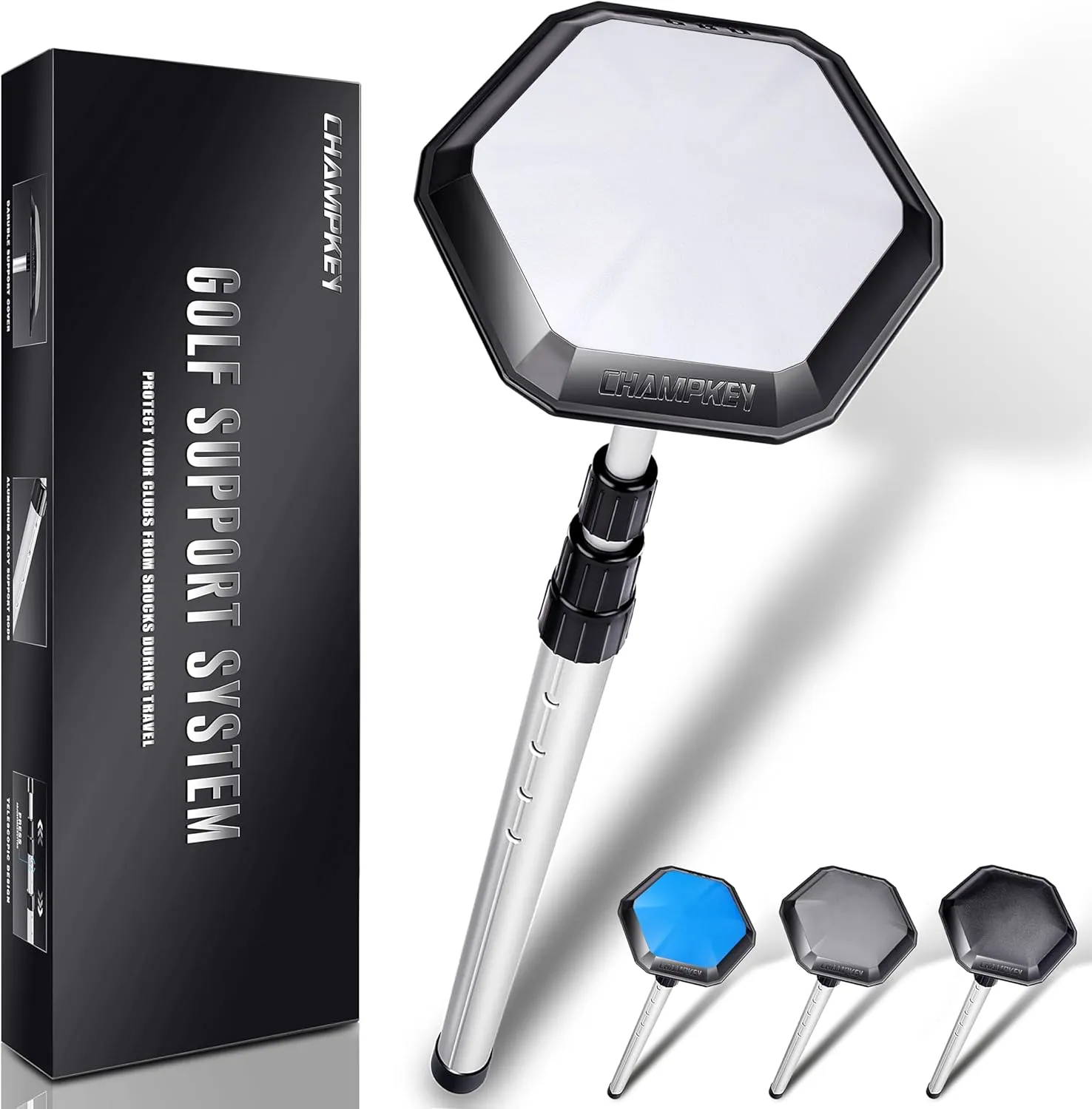 CHAMPKEY Professional Golf Travel Bag Support Rod - Sturdy Aluminum Alloy Golf Support System - Rubber Top Cover Golf Support Stick