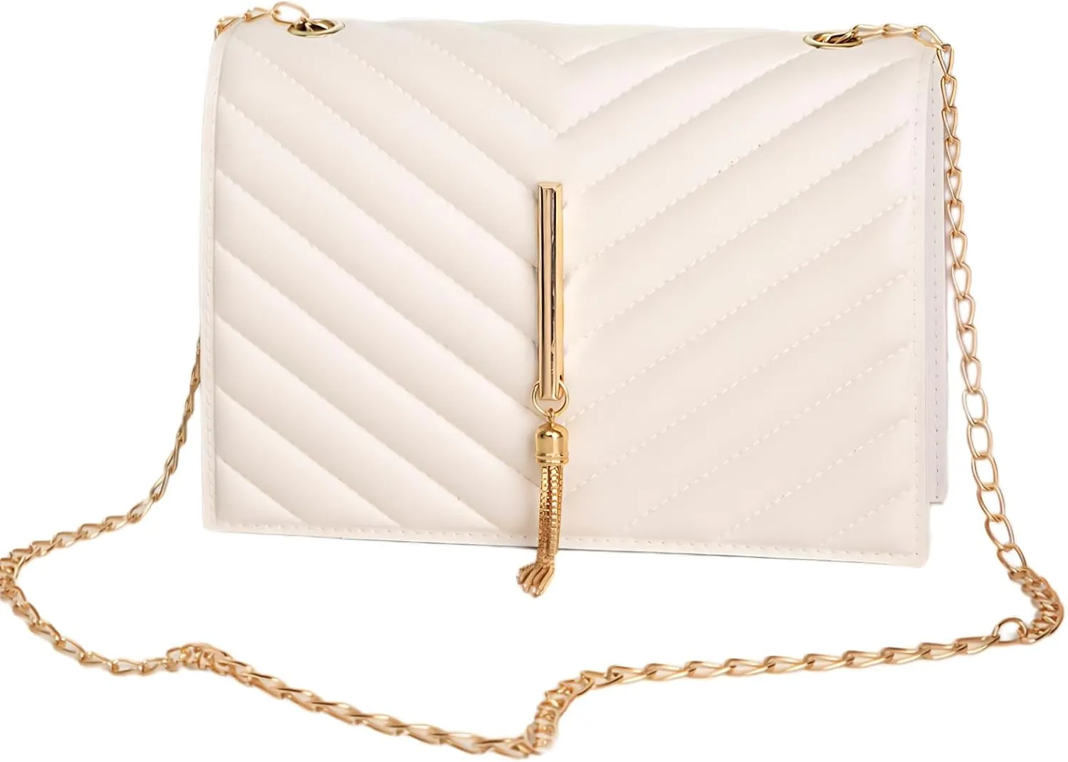 CHARMORE Small Crossbody Purse for Women Handbags PU Leather Shoulder Bag with Chain Strap Tassel Fashion Design