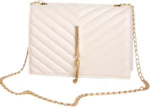 CHARMORE Small Crossbody Purse for Women Handbags PU Leather Shoulder Bag with Chain Strap Tassel Fashion Design