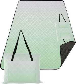 CHIFIGNO Magnolia Celadon Green Gradient Picnic Supplies Foldable Mat no Sand Beach Blanket Waterproof Outdoor Playmat Camping Blanket 80" x 60"