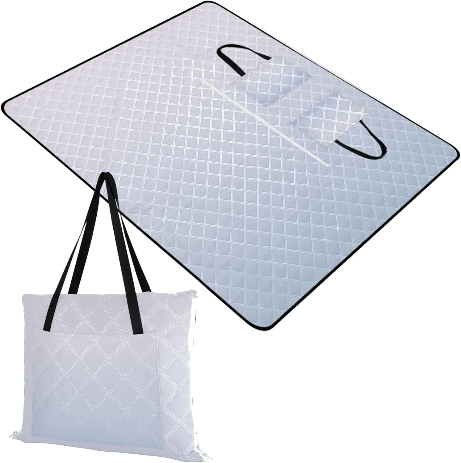 CHIFIGNO Magnolia Light Steel Blue Gradient Beach Blanket Waterproof Sandproof Outdoor Blanket Camping Mat Picnic Supplies Foldable Mat 80" x 60"